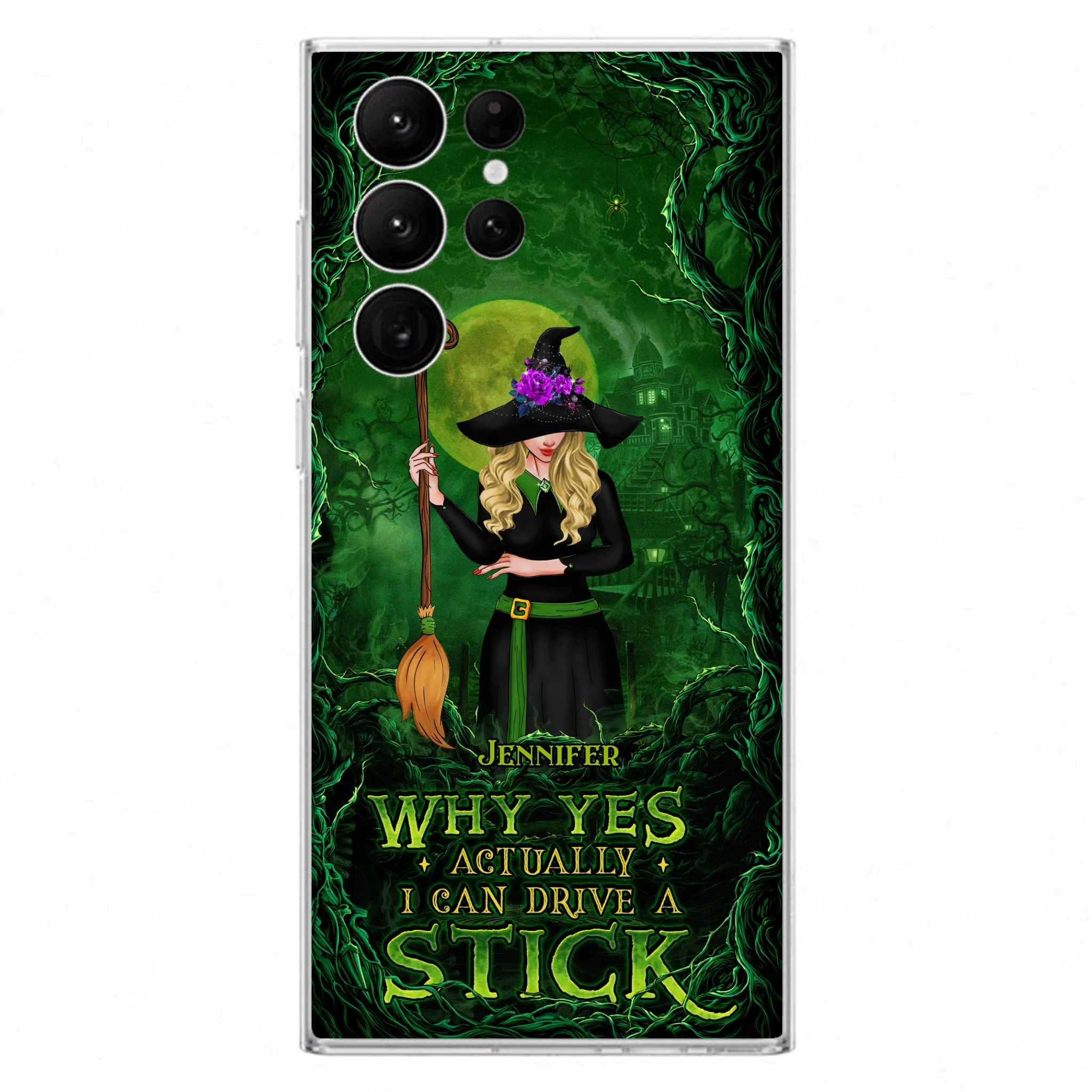 Custom Personalized Witch Phone Case for iPhone/ Samsung - Halloween Gift Idea - Why Yes Actually I Can Drive A Stick