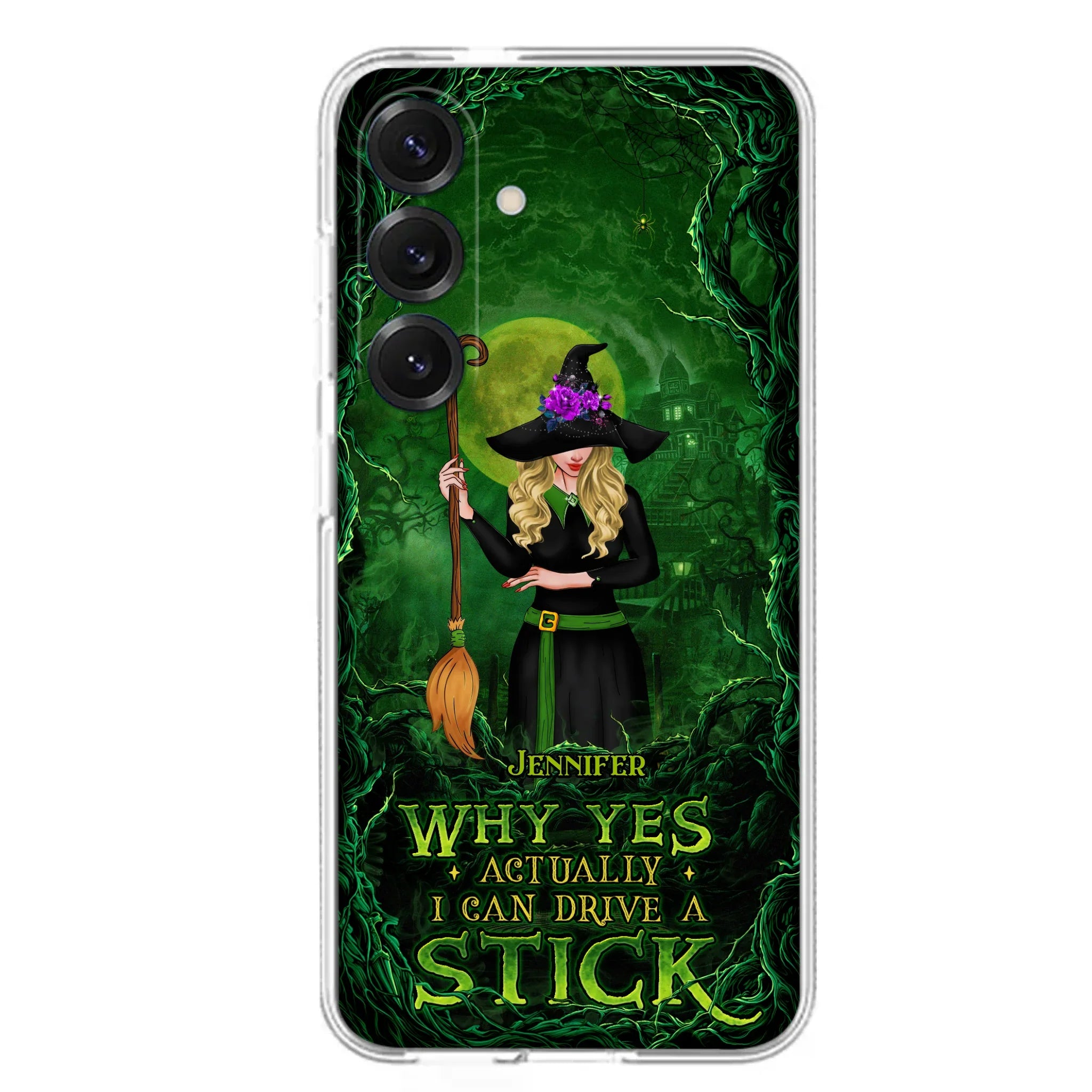 Custom Personalized Witch Phone Case for iPhone/ Samsung - Halloween Gift Idea - Why Yes Actually I Can Drive A Stick