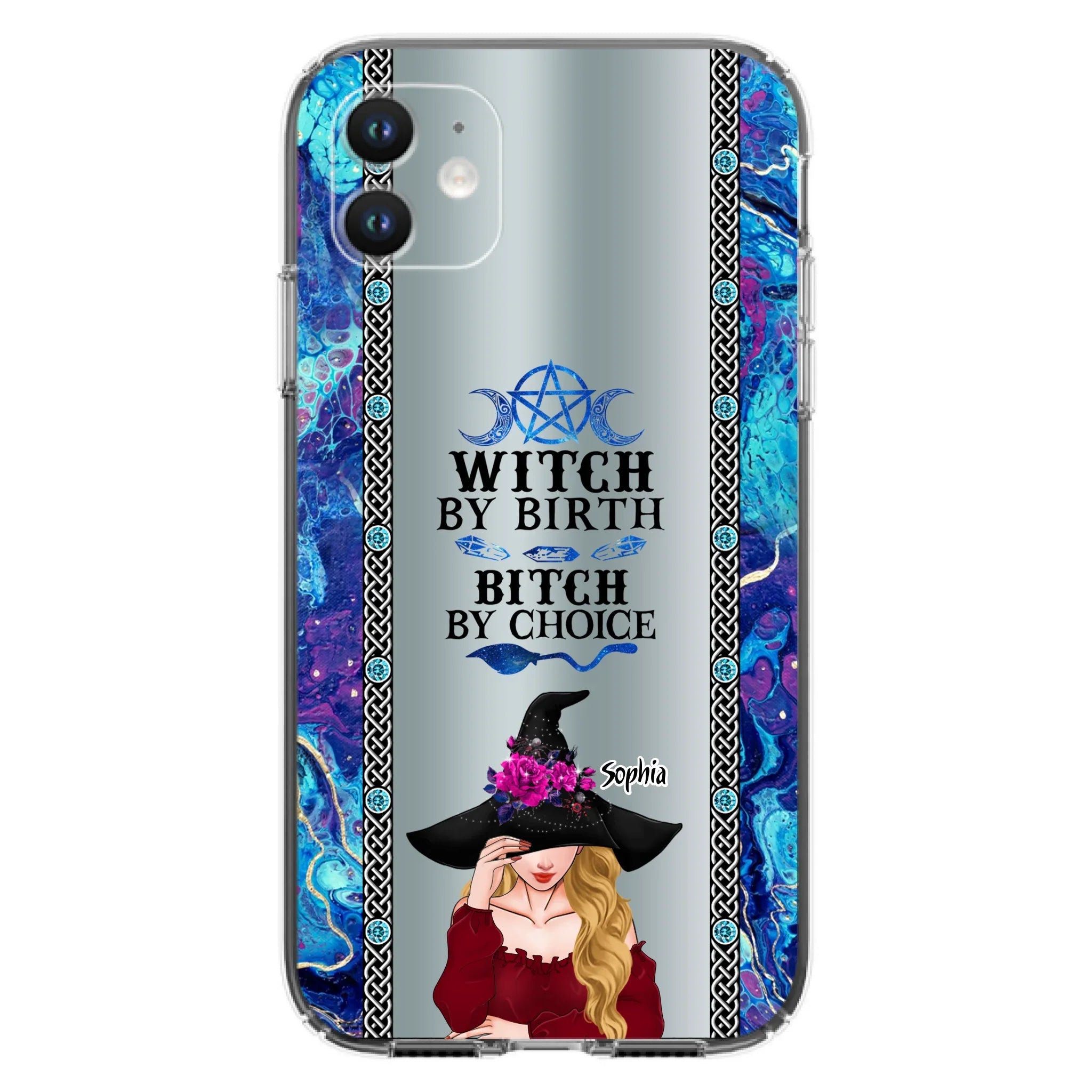 Custom Personalized Witch Phone Case for iPhone and Samsung - Gift Idea For Halloween - Witch By Birth, Bitch By Choice