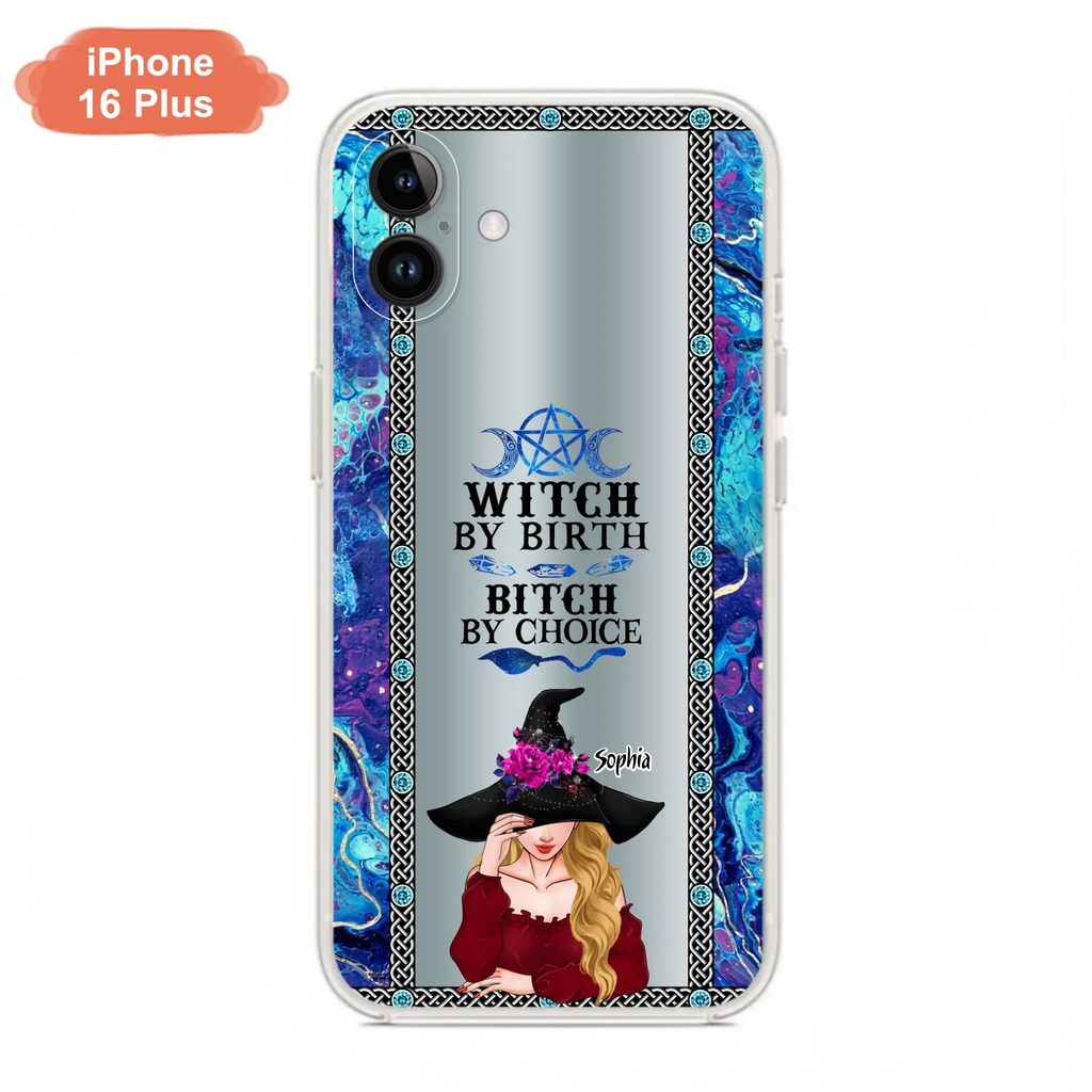 Custom Personalized Witch Phone Case for iPhone and Samsung - Gift Idea For Halloween - Witch By Birth, Bitch By Choice