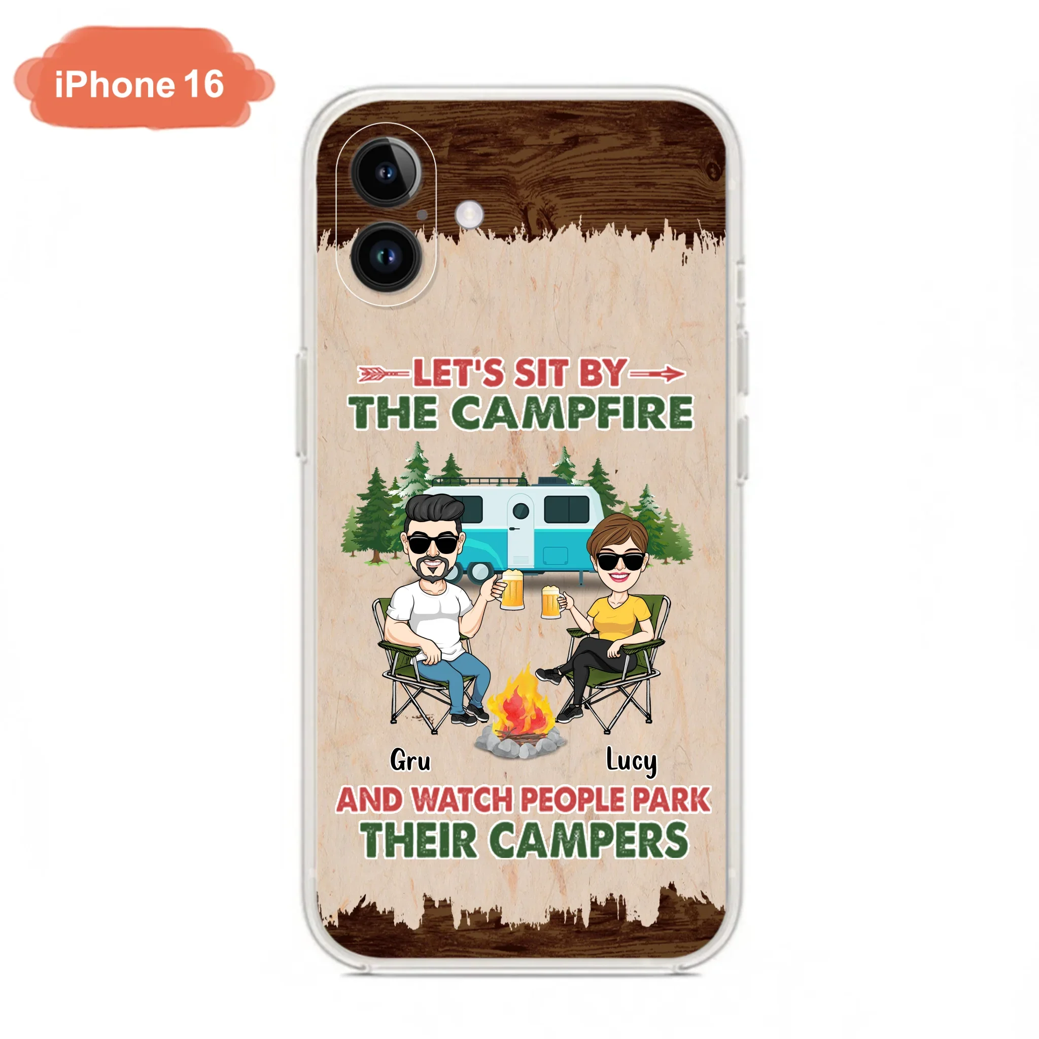Custom Personalized Couple With Dogs Camping Phone Case - Couple With Up to 4 Dogs - Gift For Couple/ Camping/ Dog Lover - Let's Sit By The Campfire - Case For iPhone And Samsung