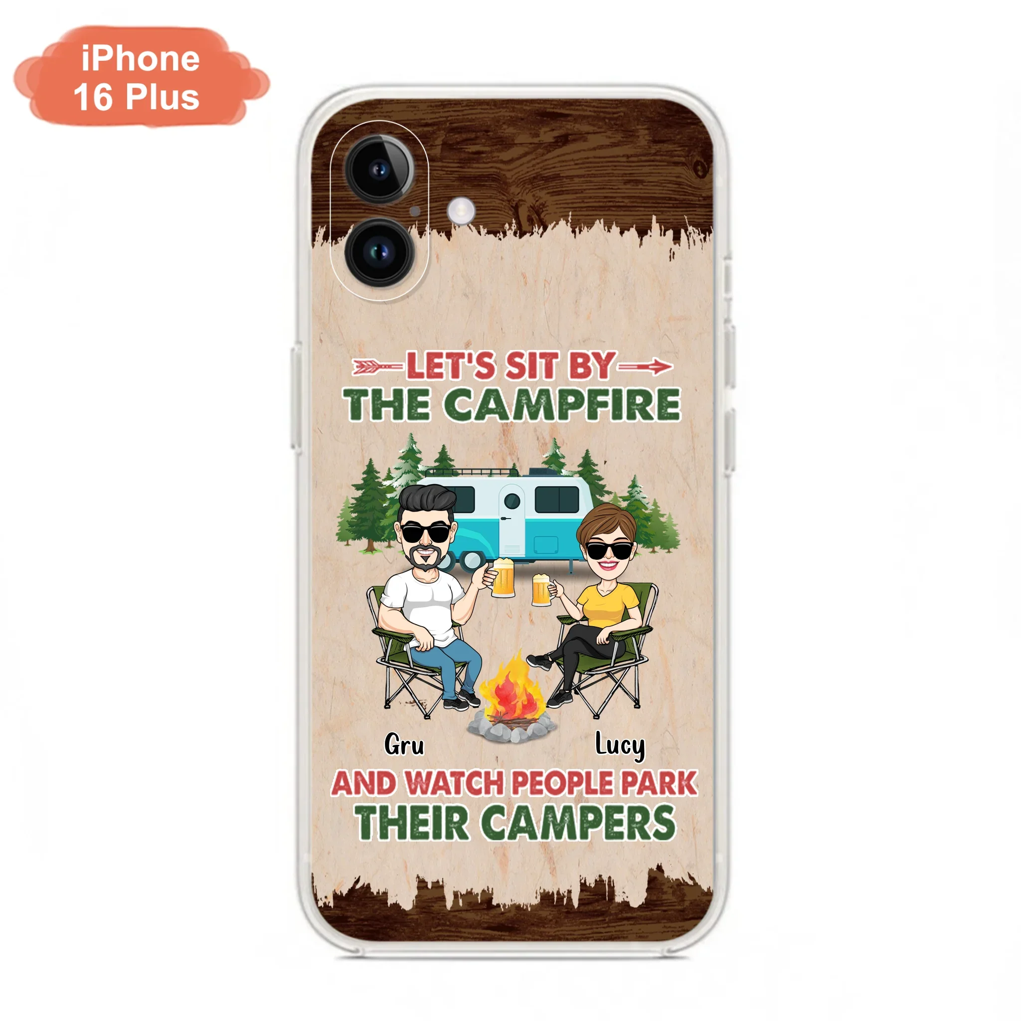 Custom Personalized Couple With Dogs Camping Phone Case - Couple With Up to 4 Dogs - Gift For Couple/ Camping/ Dog Lover - Let's Sit By The Campfire - Case For iPhone And Samsung