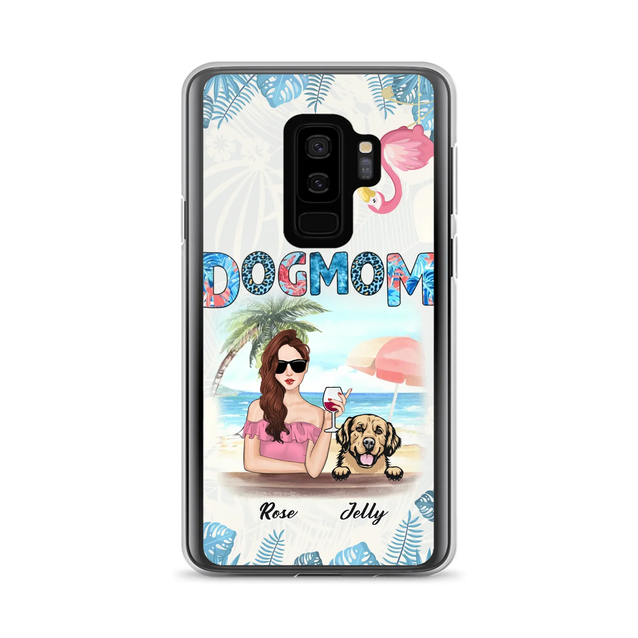 Custom Personalized Dog Mom Summer Patterned Phone Case - Upto 4 Dogs - Gift Idea For Dog Mom - Case For iPhone And Samsung