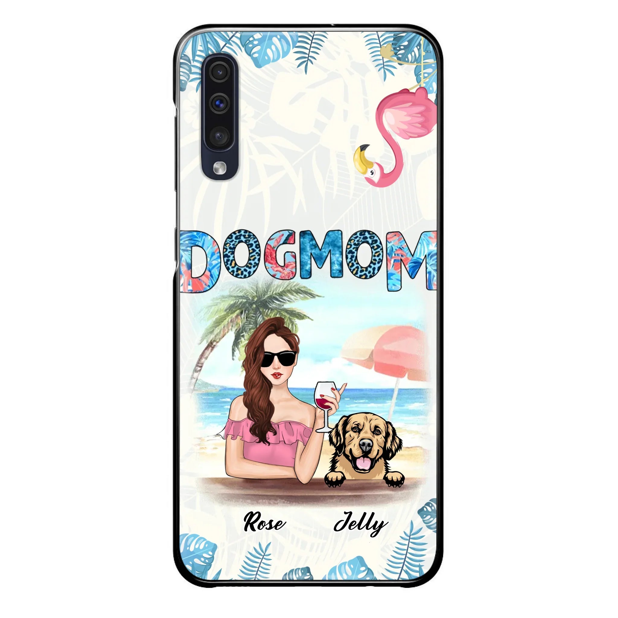 Custom Personalized Dog Mom Summer Patterned Phone Case - Upto 4 Dogs - Gift Idea For Dog Mom - Case For iPhone And Samsung