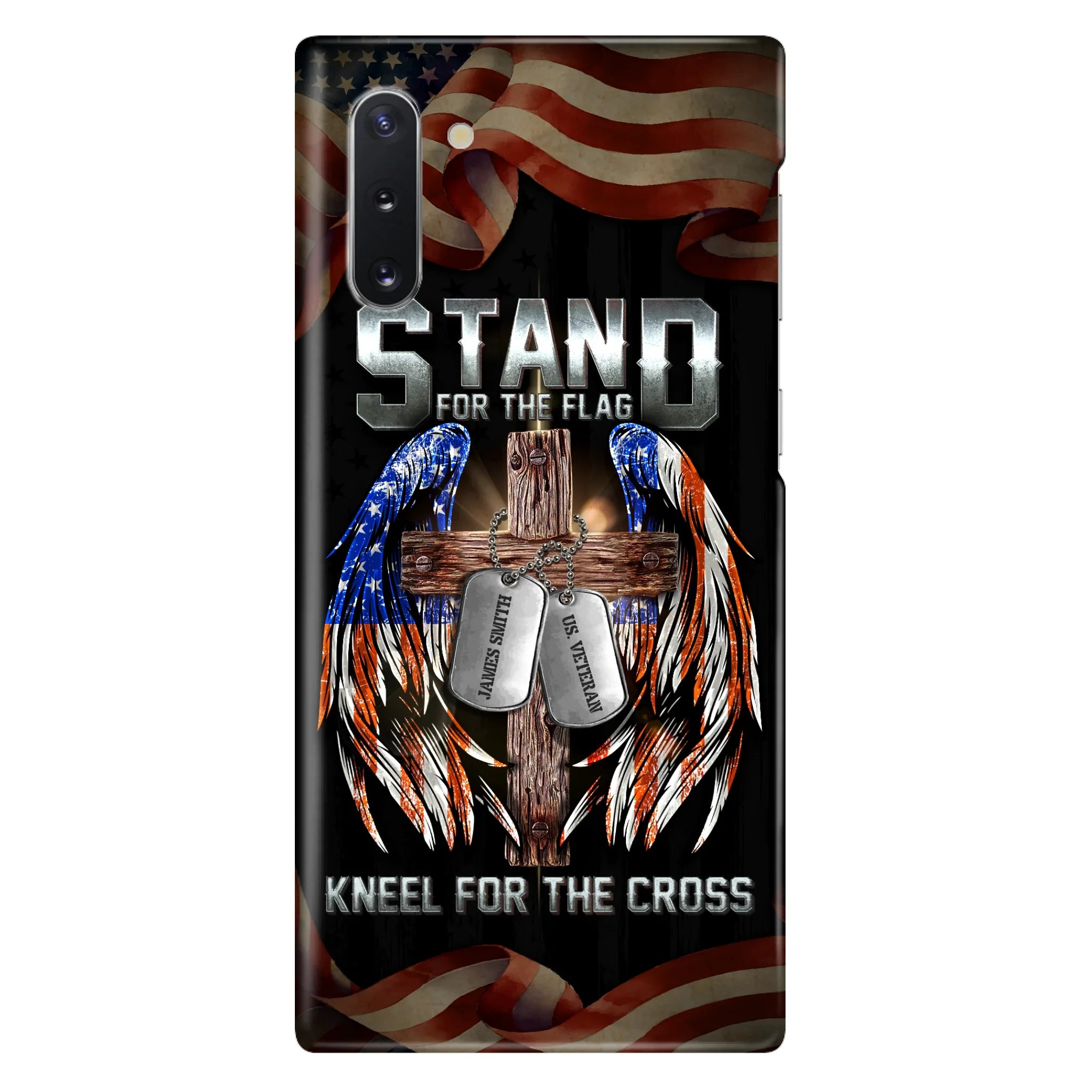 Custom Personalized U.S Veteran Phone Case - Gift Idea for Father/Veteran/ Independence Day - Stand For The Flag Kneel For The Cross - Case For iPhone And Samsung