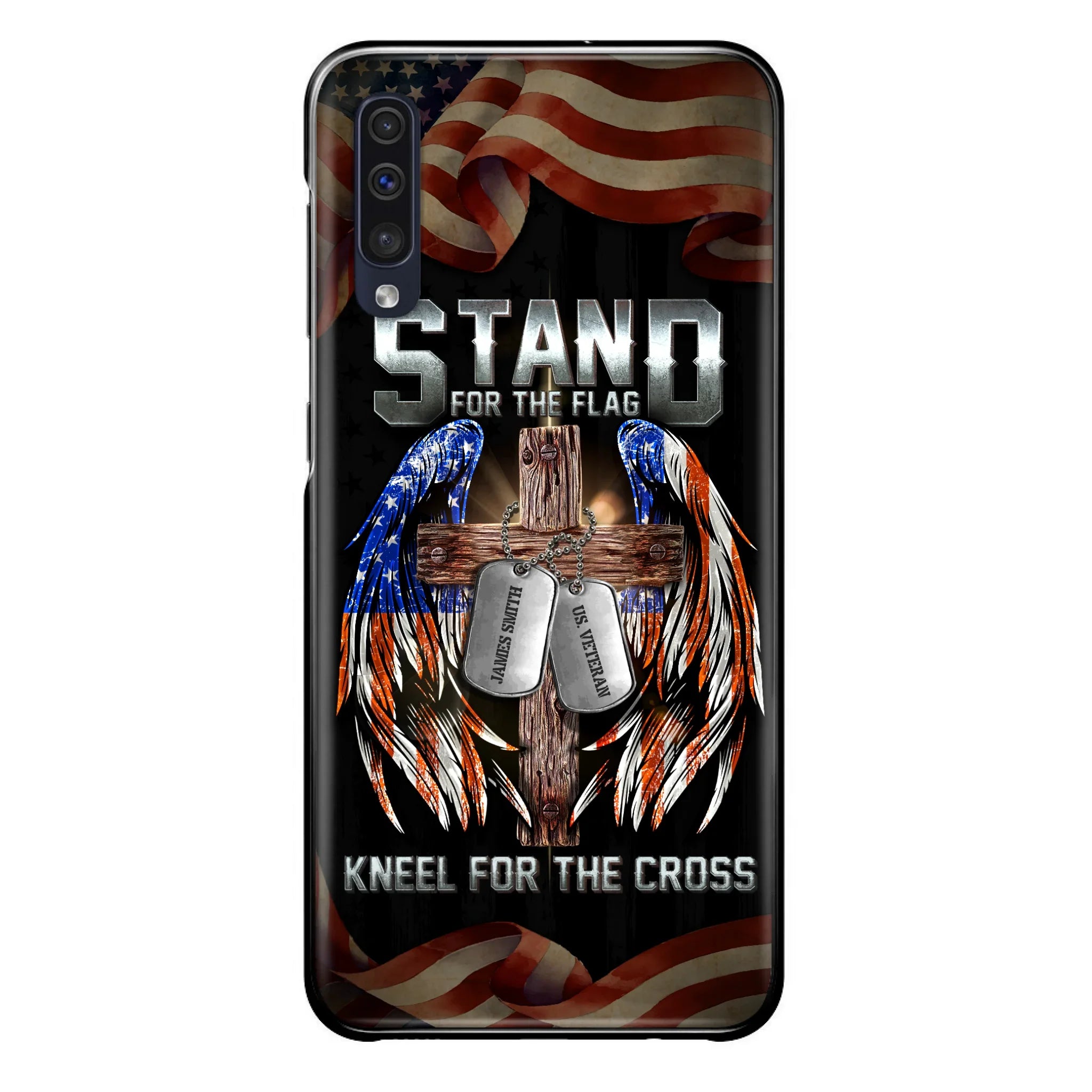 Custom Personalized U.S Veteran Phone Case - Gift Idea for Father/Veteran/ Independence Day - Stand For The Flag Kneel For The Cross - Case For iPhone And Samsung