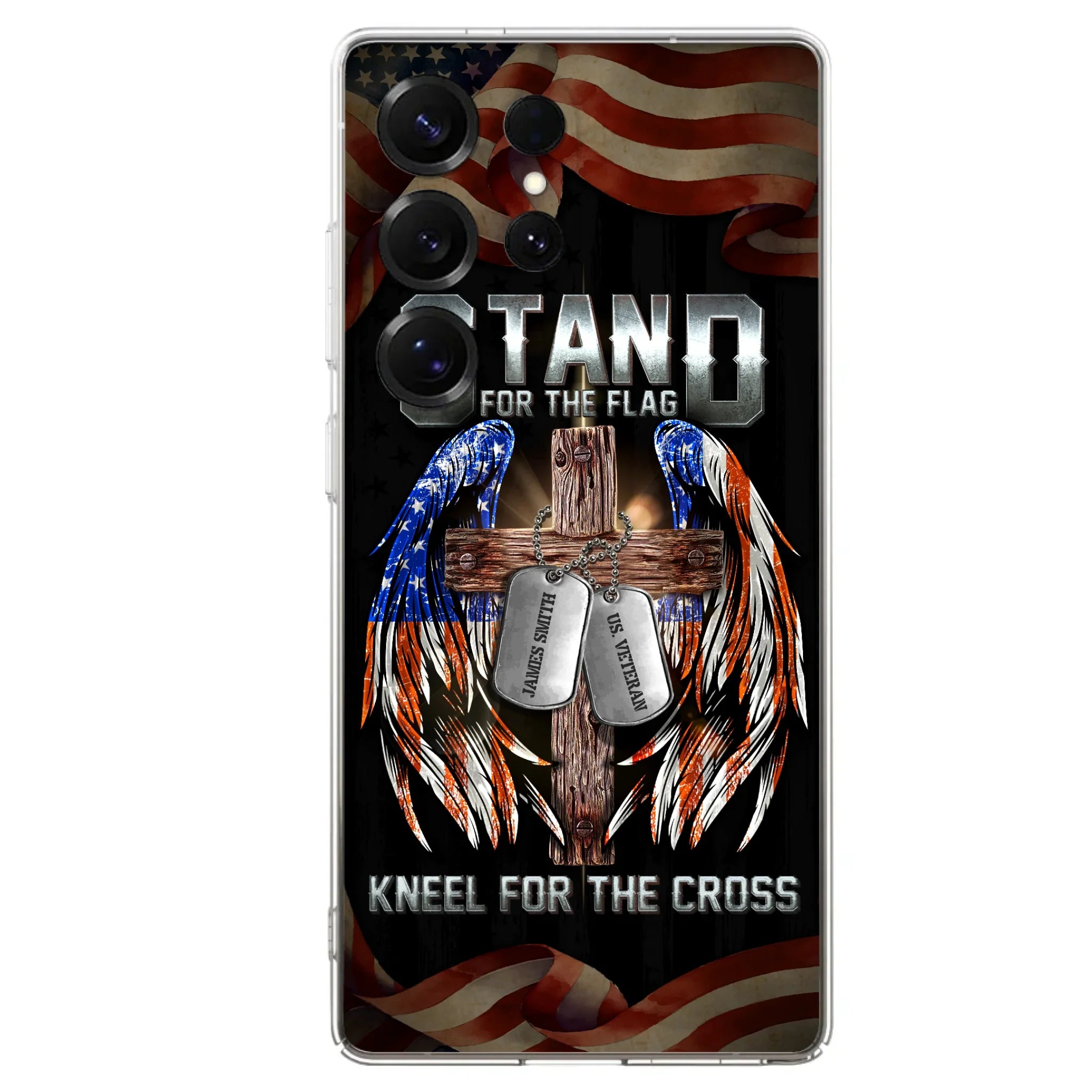 Custom Personalized U.S Veteran Phone Case - Gift Idea for Father/Veteran/ Independence Day - Stand For The Flag Kneel For The Cross - Case For iPhone And Samsung