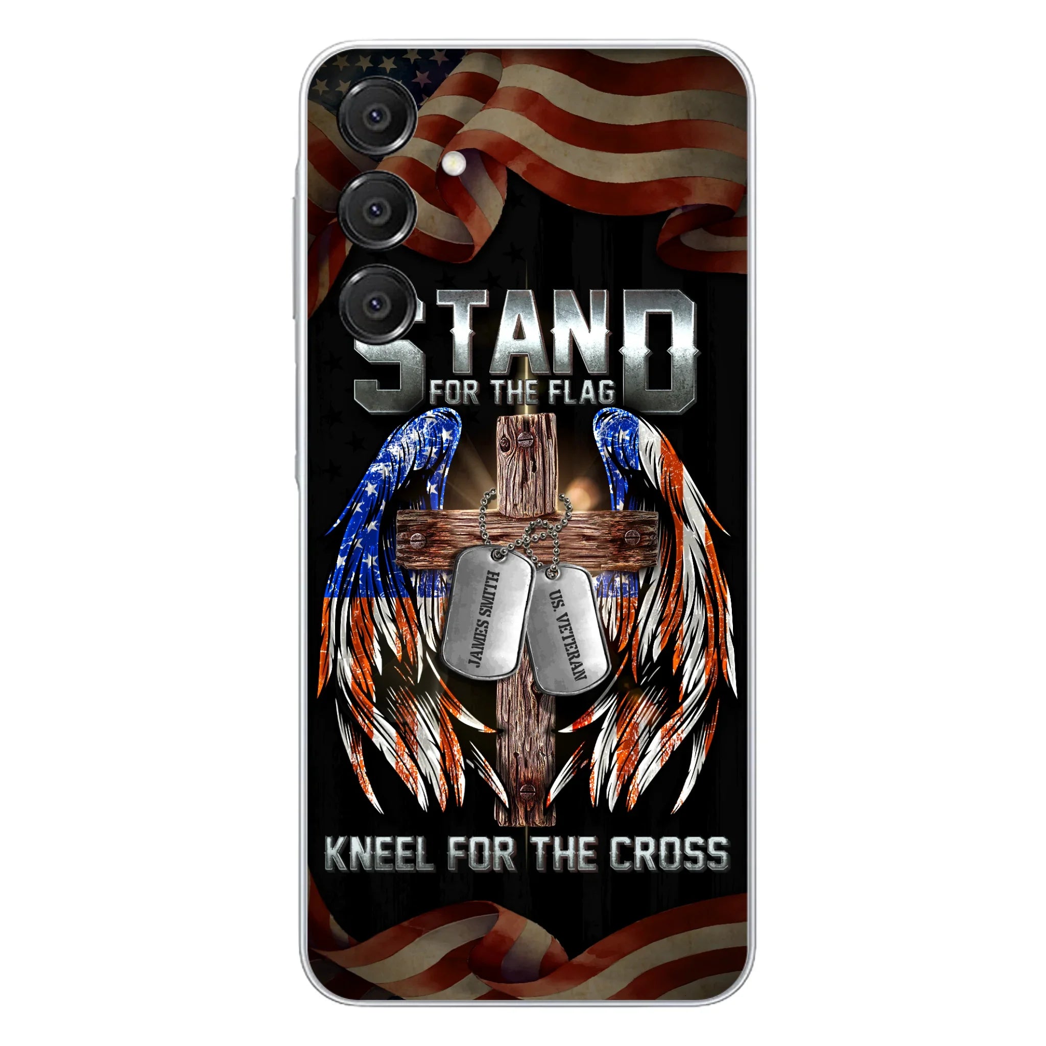 Custom Personalized U.S Veteran Phone Case - Gift Idea for Father/Veteran/ Independence Day - Stand For The Flag Kneel For The Cross - Case For iPhone And Samsung