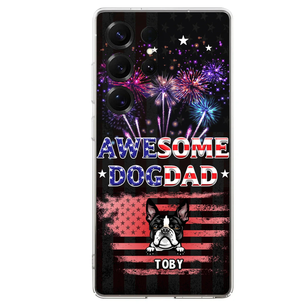 Custom Personalized Dog Dad Phone Case - Gift Idea For Father's Day/Dog Lovers - Up To 6 Dogs - Awesome Dog Dad - Cases For Iphone And Samsung