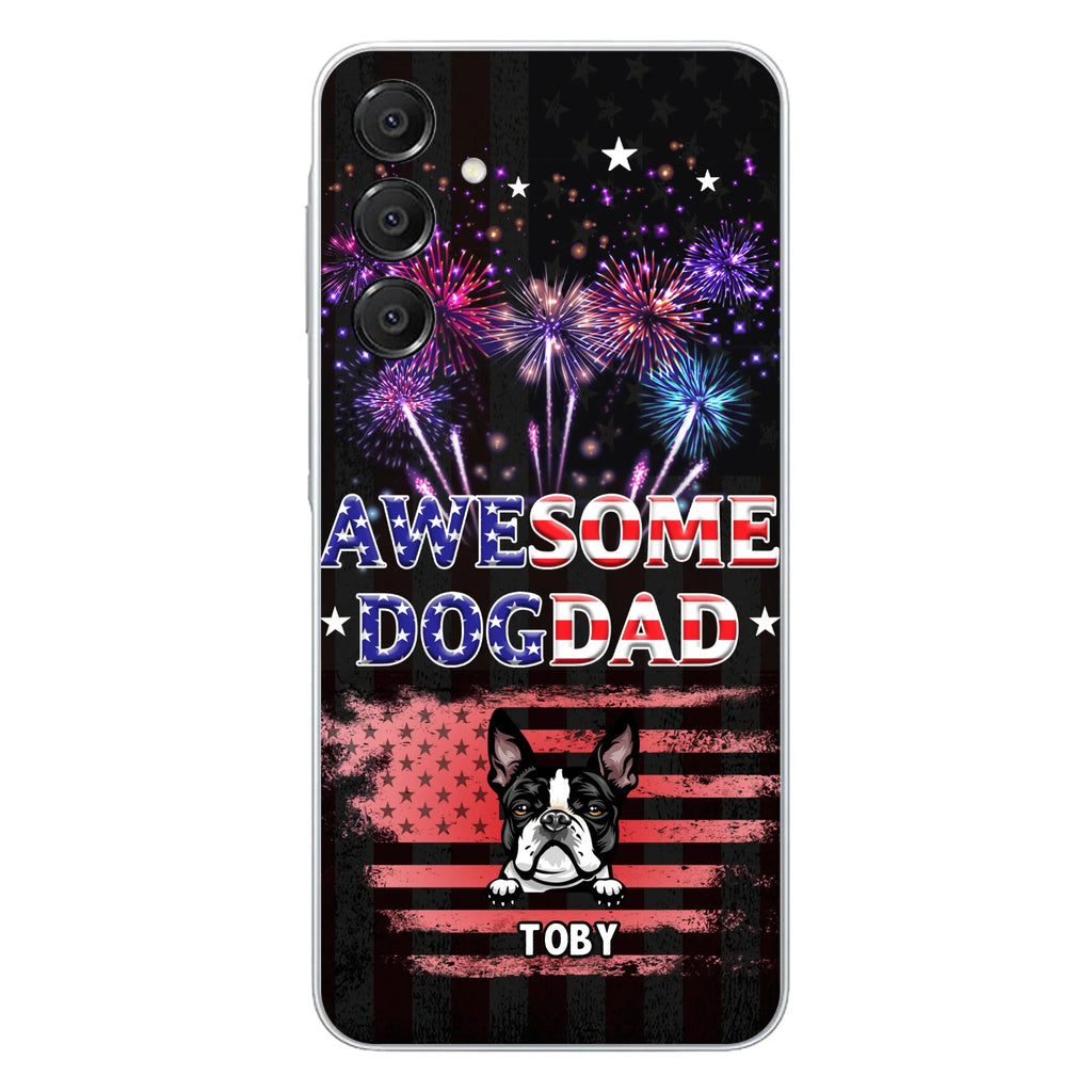 Custom Personalized Dog Dad Phone Case - Gift Idea For Father's Day/Dog Lovers - Up To 6 Dogs - Awesome Dog Dad - Cases For Iphone And Samsung