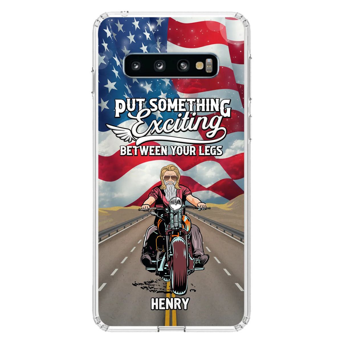 Custom Personalized Biker Phone Case - Gift Idea For Biker/Independence Day - Put Something Exciting Between Your Legs - Case For iPhone/Samsung