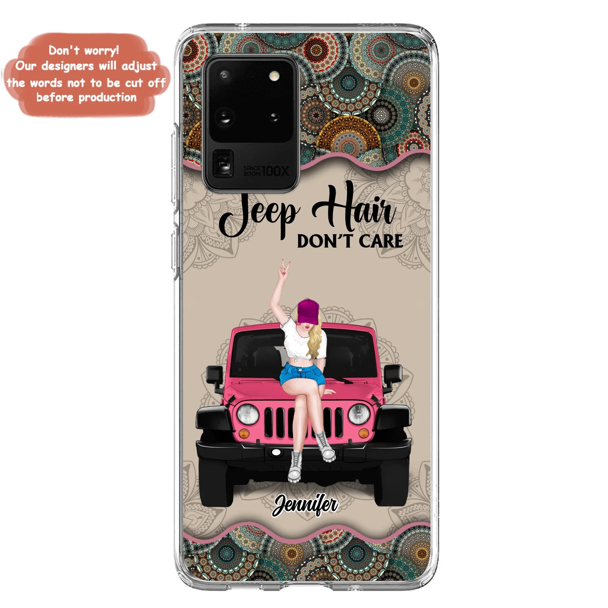 Custom Personalized Off-road Girl Phone Case - Upto 4 Dogs - Gift Idea For Dog/Off-road Lovers - Case for iPhone/Samsung