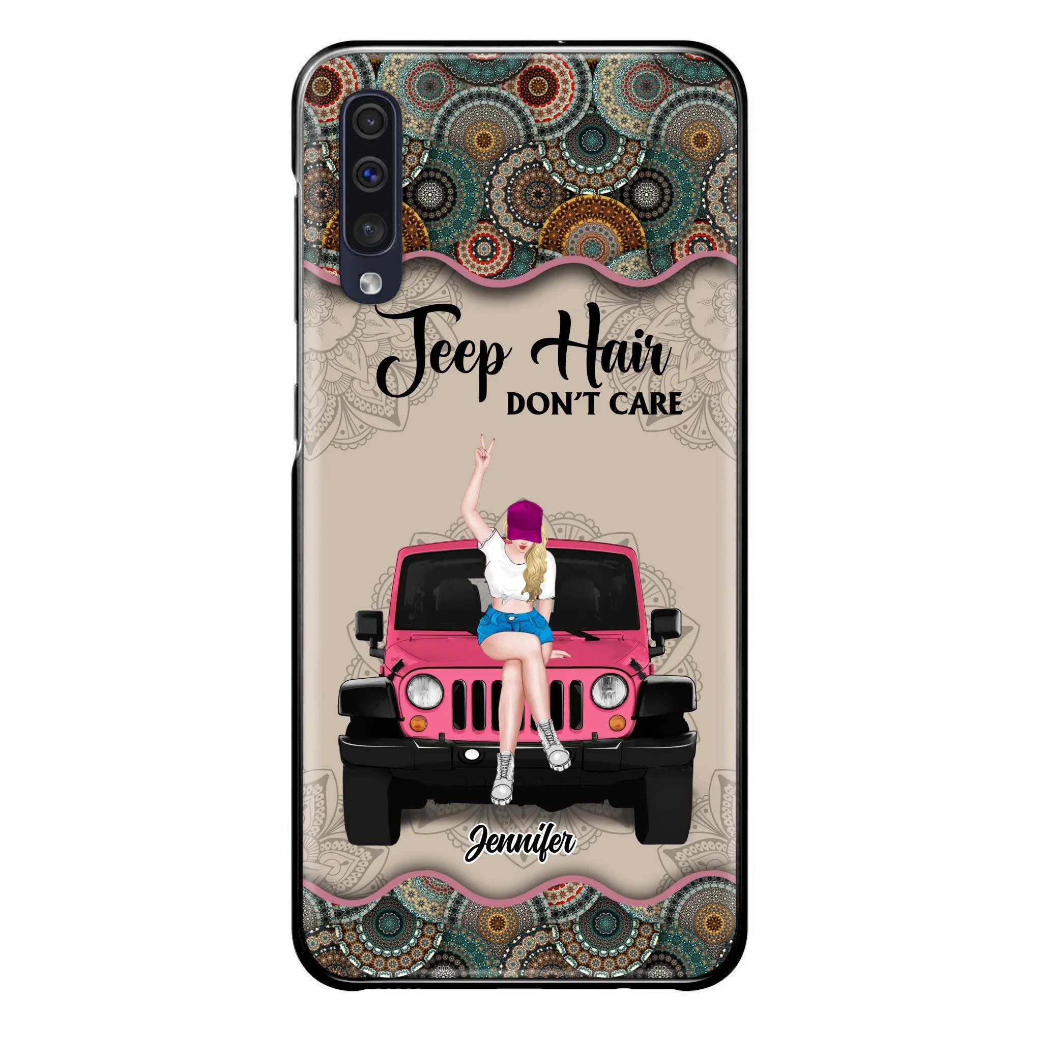 Custom Personalized Off-road Girl Phone Case - Upto 4 Dogs - Gift Idea For Dog/Off-road Lovers - Case for iPhone/Samsung