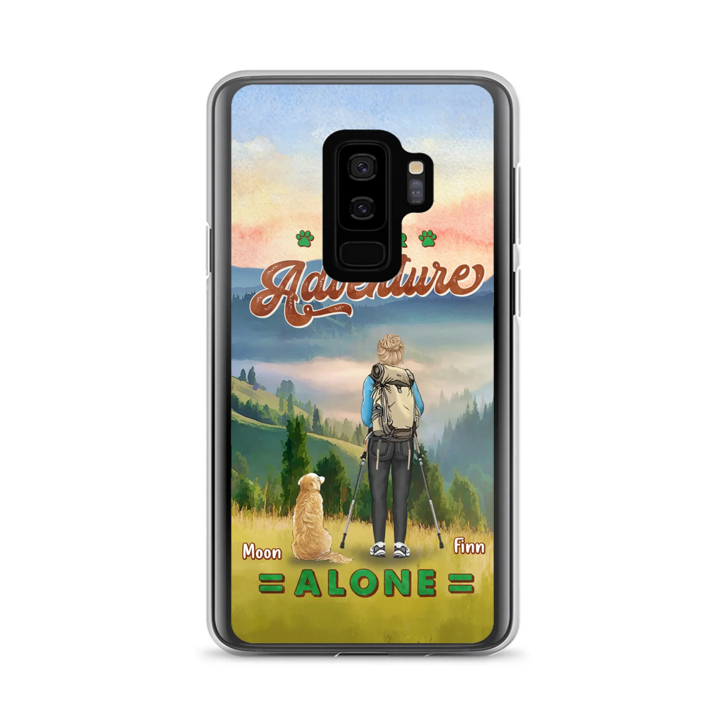 Custom Personalized Solo Hiking With Dogs Phone Case - Woman/Man With Upto 4 Dogs - Gift Idea For Hiking Lovers - Cases For iPhone and Samsung