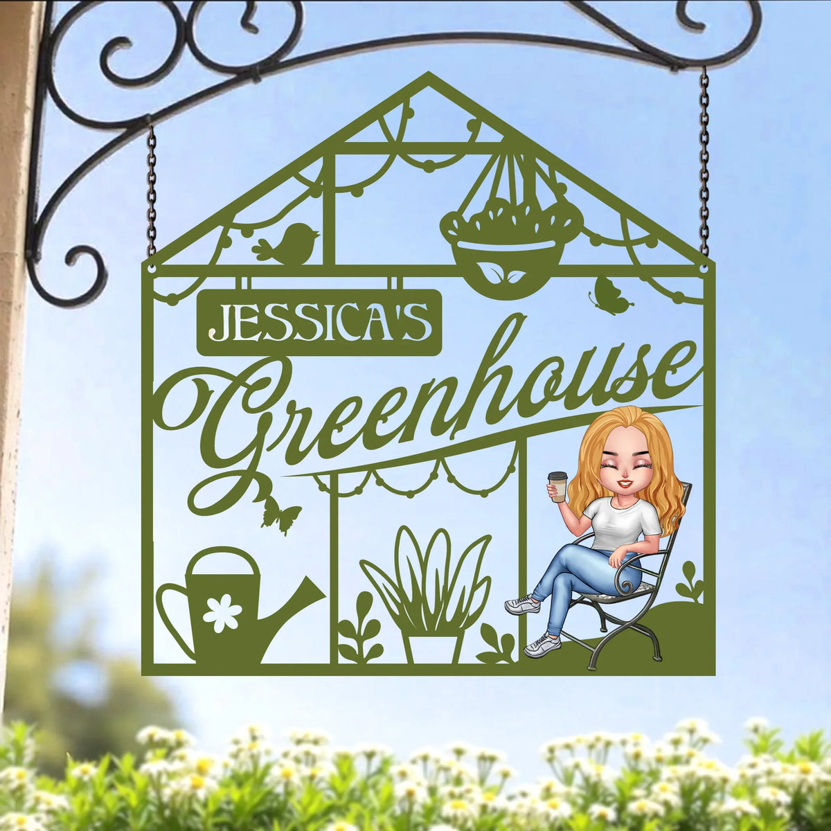 Custom Personalized Greenhouse Metal Sign - Gift Idea For Garden Owner