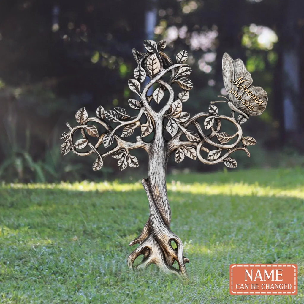 Custom Personalized Vintage Memorial Cross Butterfly Metal Sign - Memorial Gift Idea