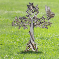 Custom Personalized Vintage Memorial Cross Butterfly Metal Sign - Memorial Gift Idea