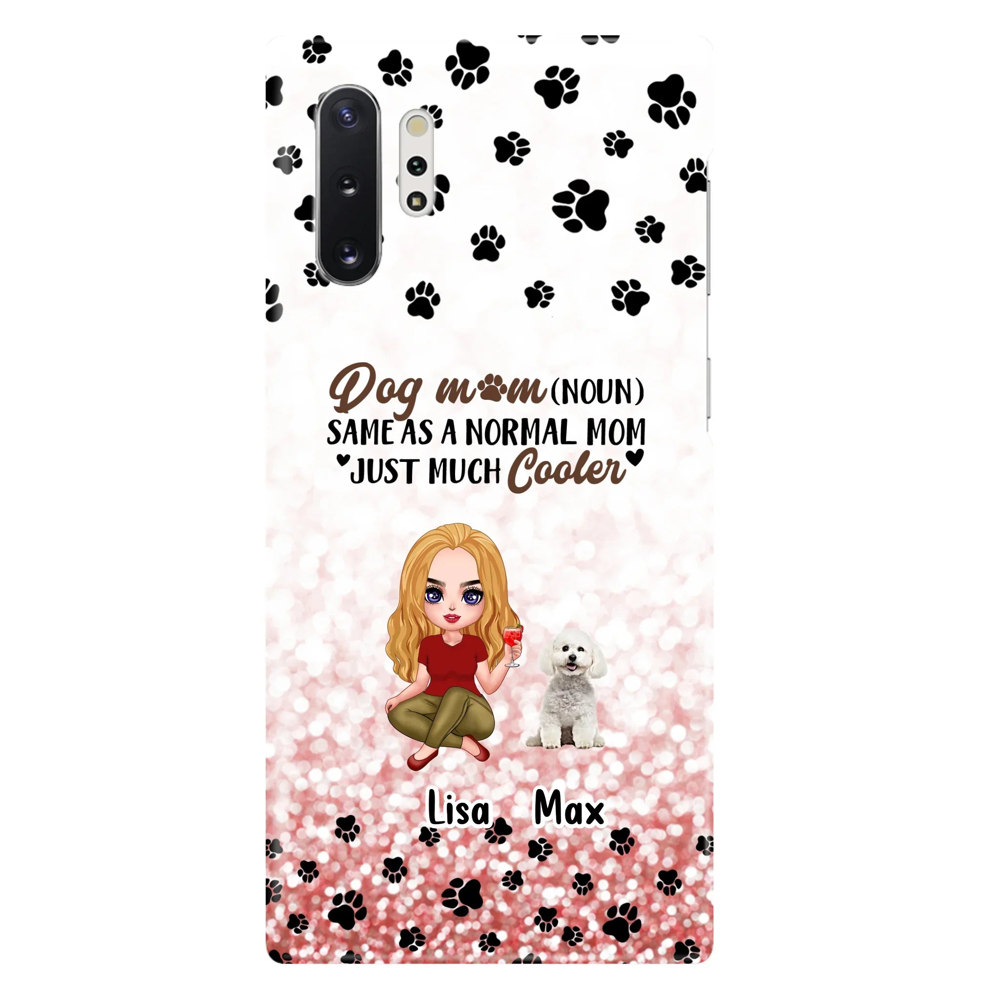 Custom Personalized Dog Mom Phone Case - Upto 6 Dogs - Best Gift For Dog Lover - Crazy Dog Mom - Case For iPhone/Samsung