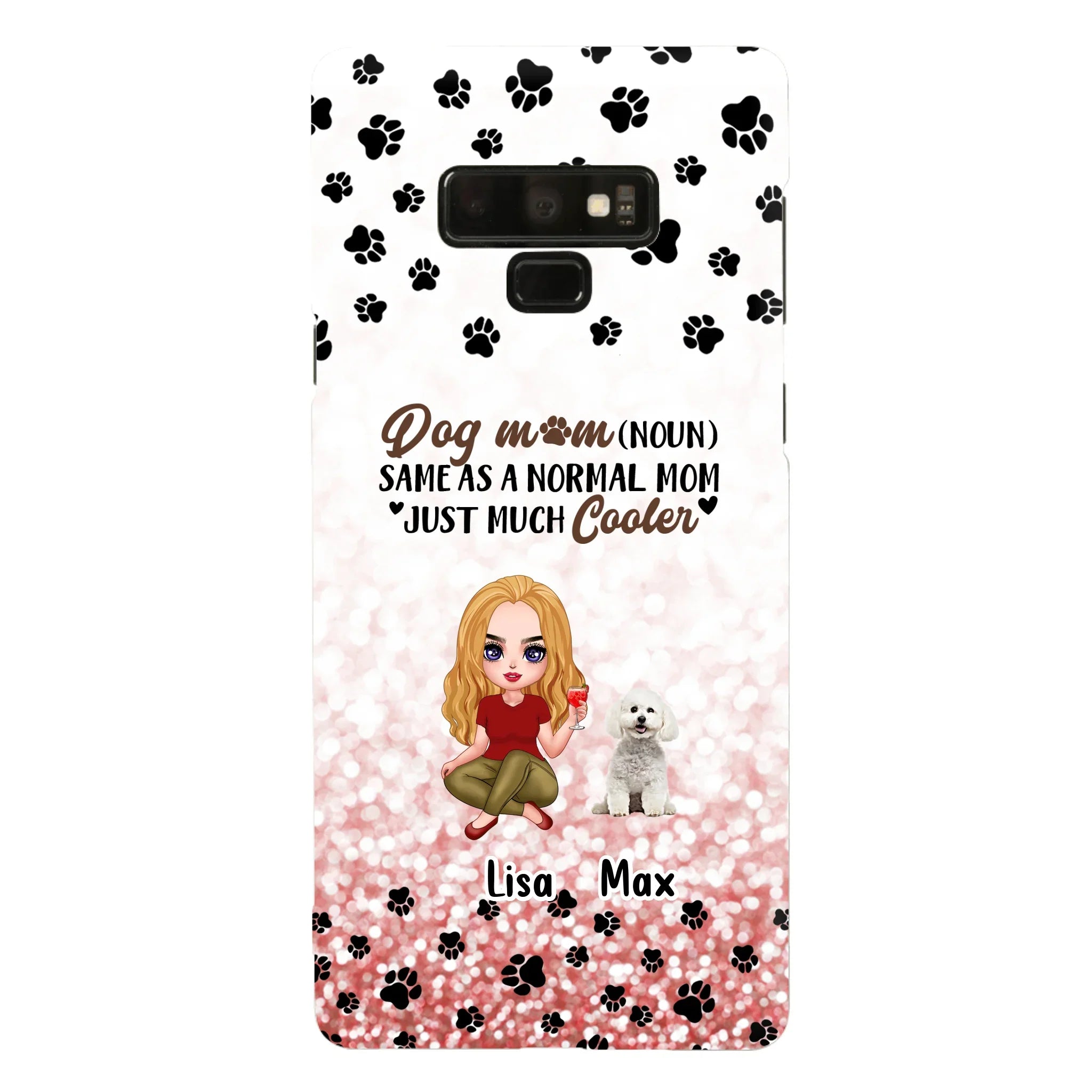 Custom Personalized Dog Mom Phone Case - Upto 6 Dogs - Best Gift For Dog Lover - Crazy Dog Mom - Case For iPhone/Samsung