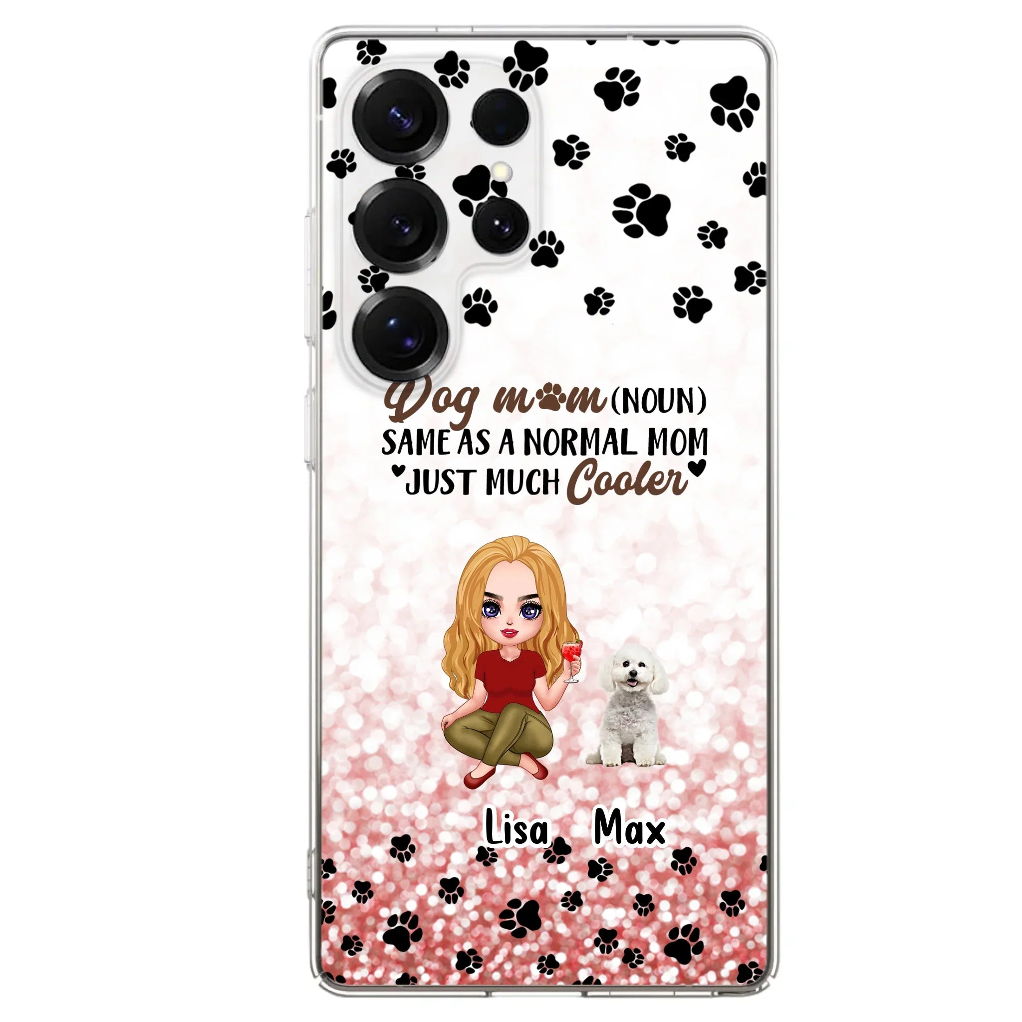 Custom Personalized Dog Mom Phone Case - Upto 6 Dogs - Best Gift For Dog Lover - Crazy Dog Mom - Case For iPhone/Samsung