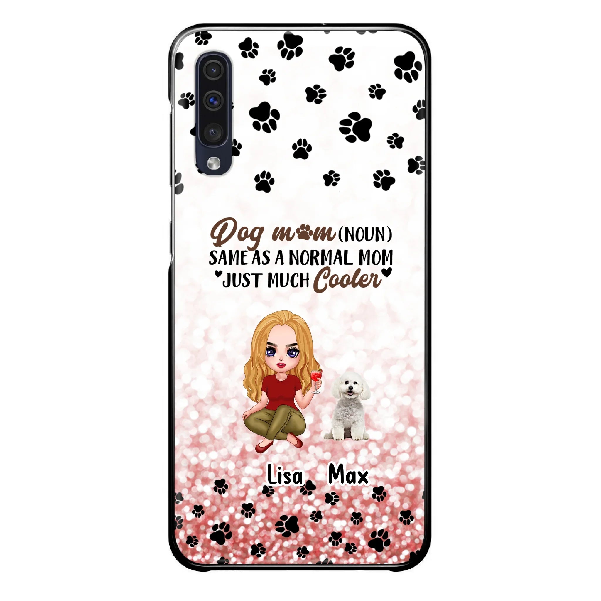 Custom Personalized Dog Mom Phone Case - Upto 6 Dogs - Best Gift For Dog Lover - Crazy Dog Mom - Case For iPhone/Samsung