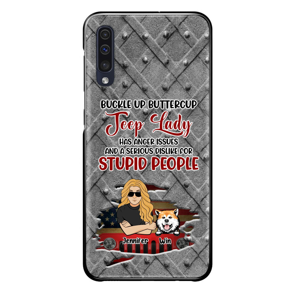 Custom Personalized Off-road Dog Lady Phone Case - Up to 4 Dogs - Gift Idea For Dogs Lover - Off-road Lady Has Anger Issues And A Serious Dislike - Case For iPhone And Samsung