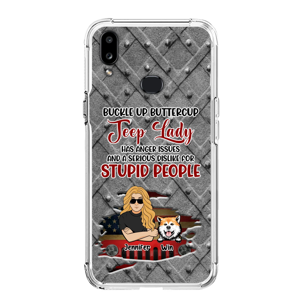 Custom Personalized Off-road Dog Lady Phone Case - Up to 4 Dogs - Gift Idea For Dogs Lover - Off-road Lady Has Anger Issues And A Serious Dislike - Case For iPhone And Samsung
