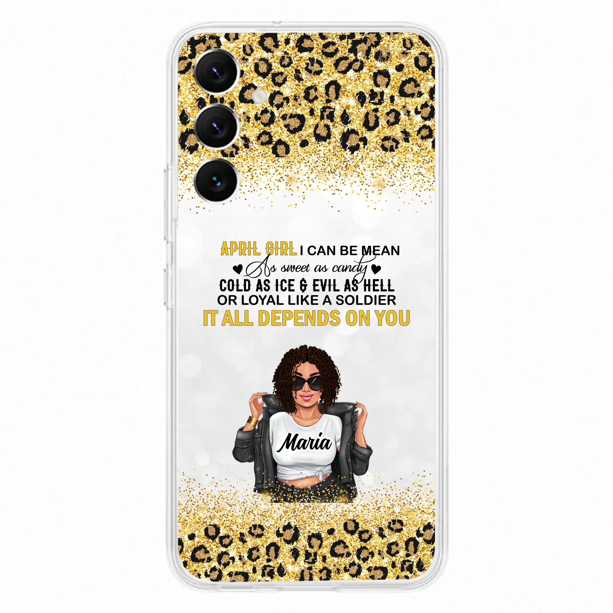 Custom Personalized Girl Month Phone Case - Gift Idea For Girl/ Friend - April Girl I Can Be Mean - Case For iPhone And Samsung