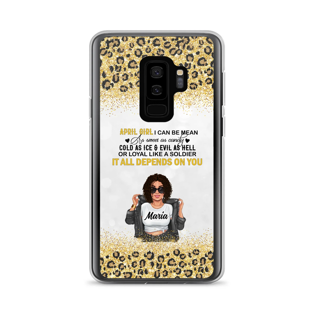 Custom Personalized Girl Month Phone Case - Gift Idea For Girl/ Friend - April Girl I Can Be Mean - Case For iPhone And Samsung