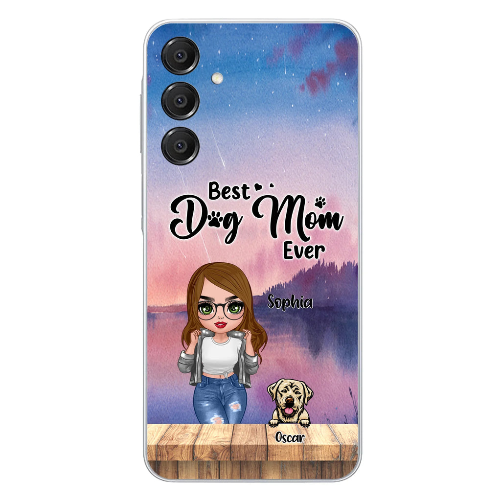 Personalized Dog Mom Chibi Front Phone Case - Gifts For Dog Lover With Up to 4 Dogs - Best Dog Mom Ever - Case For iPhone And Samsung
