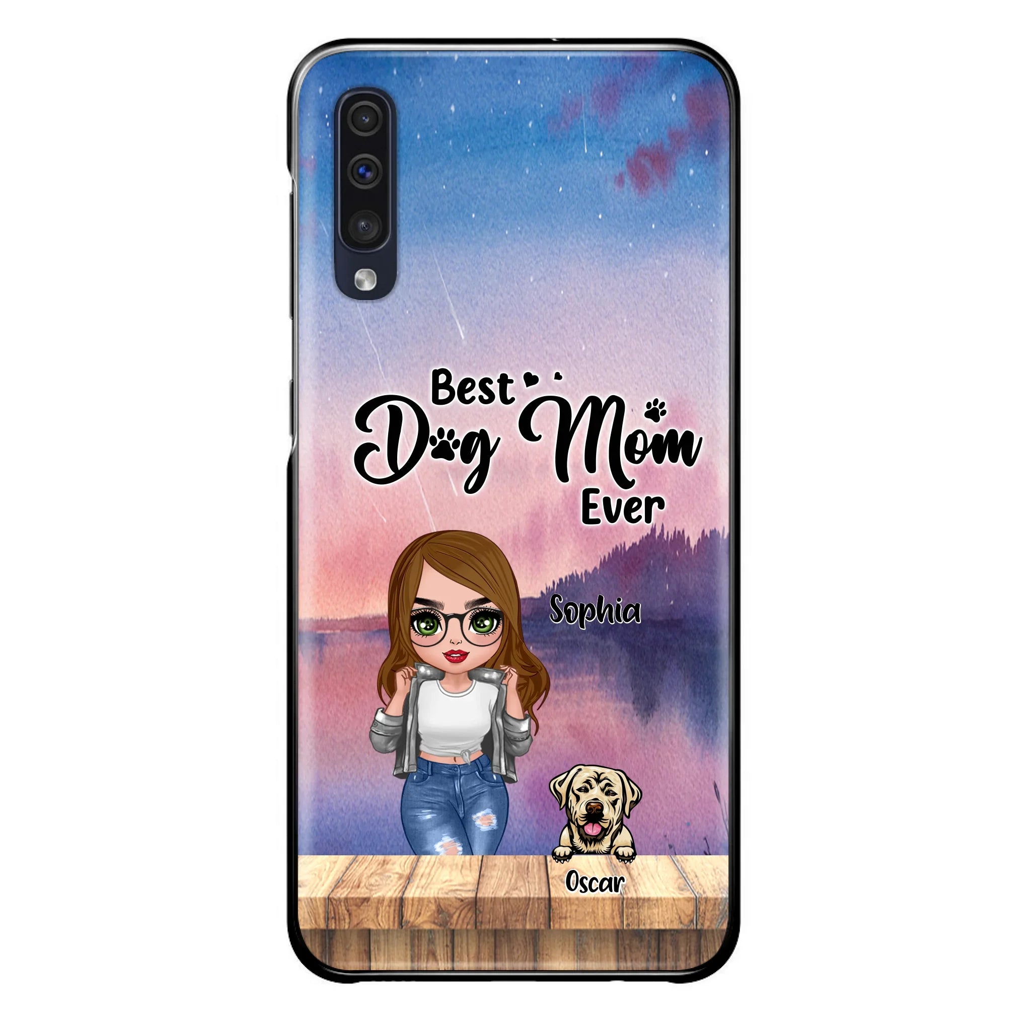 Personalized Dog Mom Chibi Front Phone Case - Gifts For Dog Lover With Up to 4 Dogs - Best Dog Mom Ever - Case For iPhone And Samsung