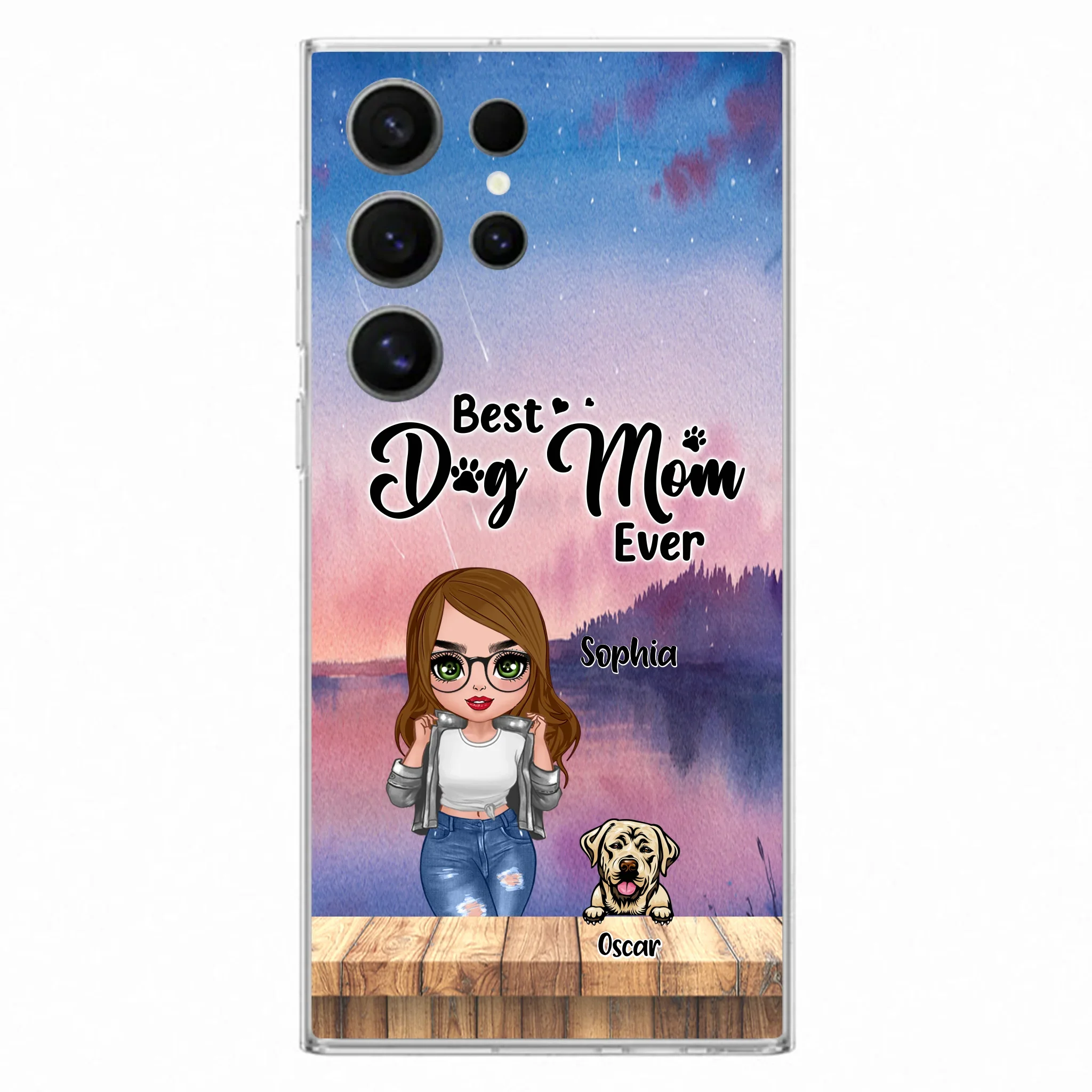 Personalized Dog Mom Chibi Front Phone Case - Gifts For Dog Lover With Up to 4 Dogs - Best Dog Mom Ever - Case For iPhone And Samsung
