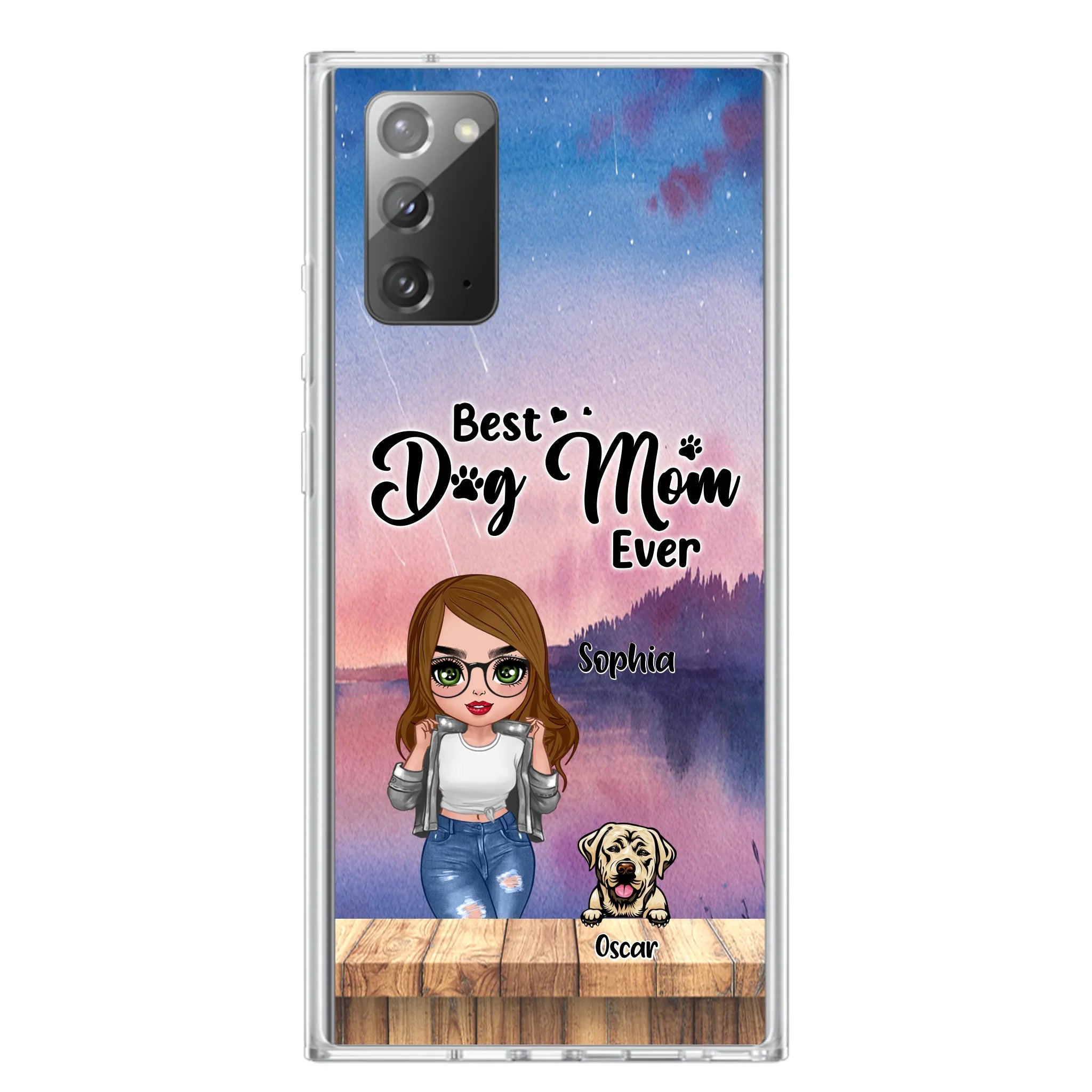 Personalized Dog Mom Chibi Front Phone Case - Gifts For Dog Lover With Up to 4 Dogs - Best Dog Mom Ever - Case For iPhone And Samsung