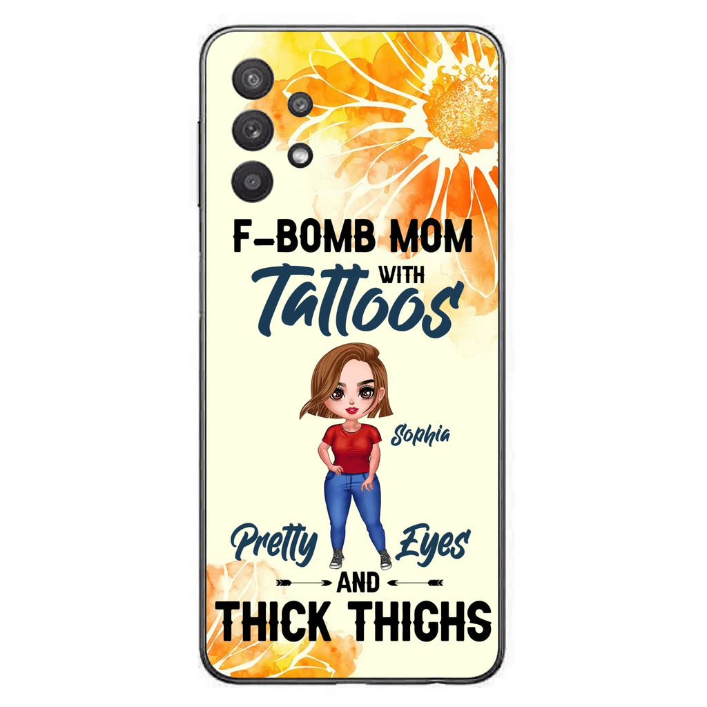 Custom Personalized F-Mom Phone Case for iPhone and Samsung - F-Bomb Mom with Tattoos