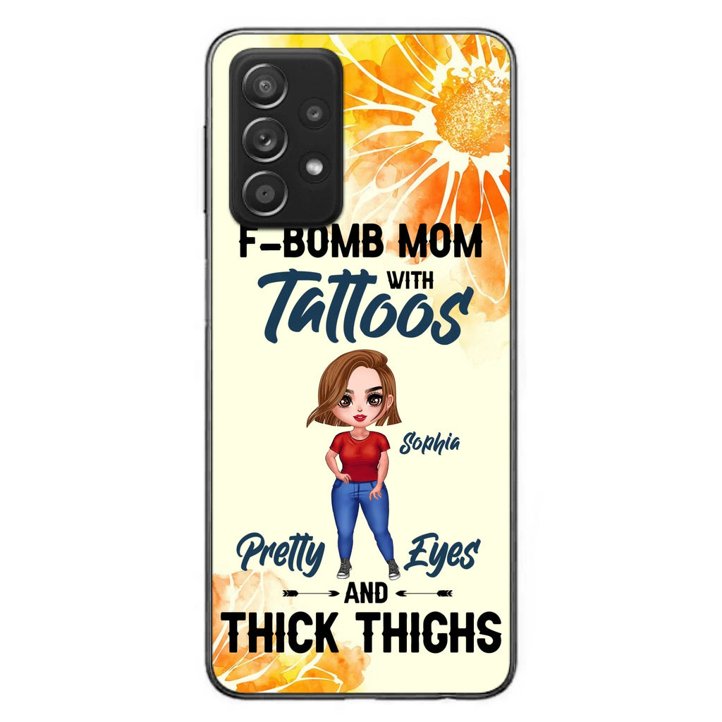 Custom Personalized F-Mom Phone Case for iPhone and Samsung - F-Bomb Mom with Tattoos