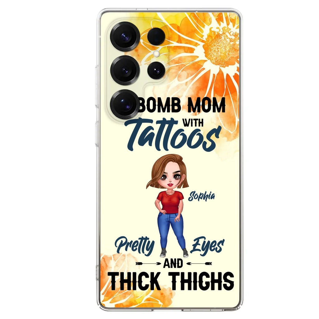 Custom Personalized F-Mom Phone Case for iPhone and Samsung - F-Bomb Mom with Tattoos