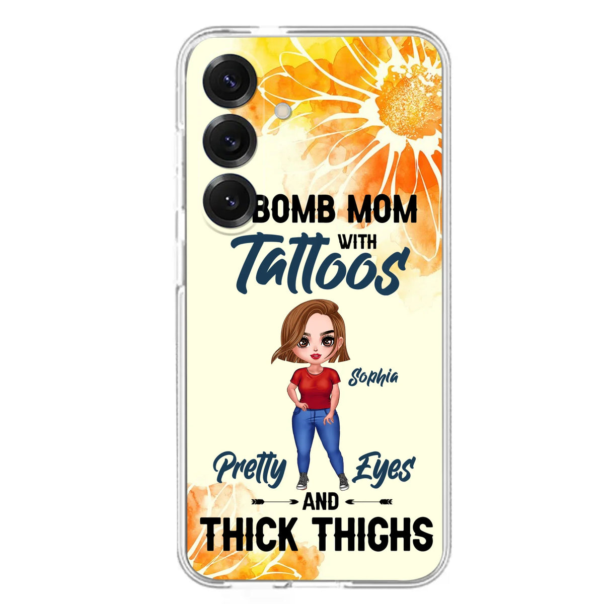 Custom Personalized F-Mom Phone Case for iPhone and Samsung - F-Bomb Mom with Tattoos
