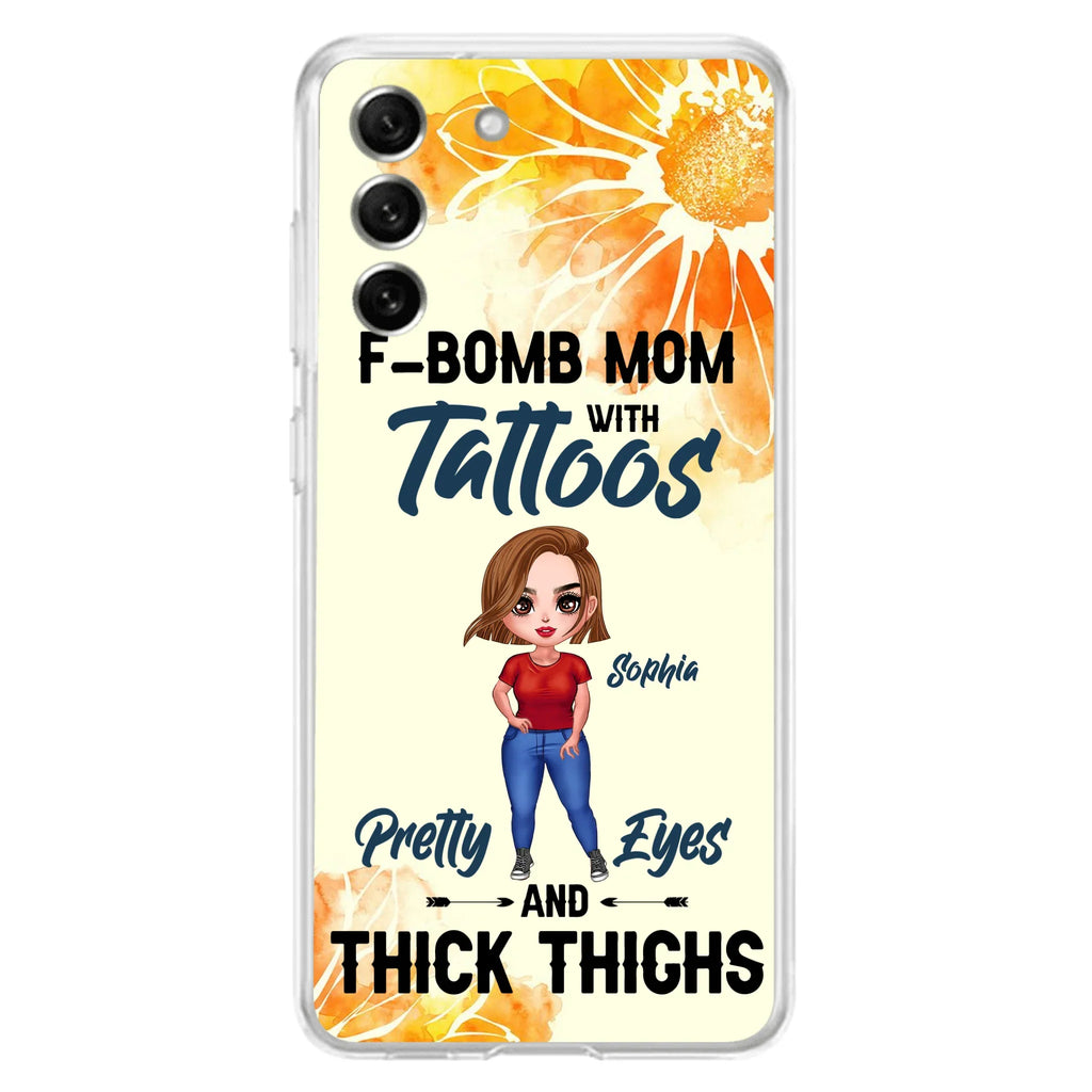 Custom Personalized F-Mom Phone Case for iPhone and Samsung - F-Bomb Mom with Tattoos
