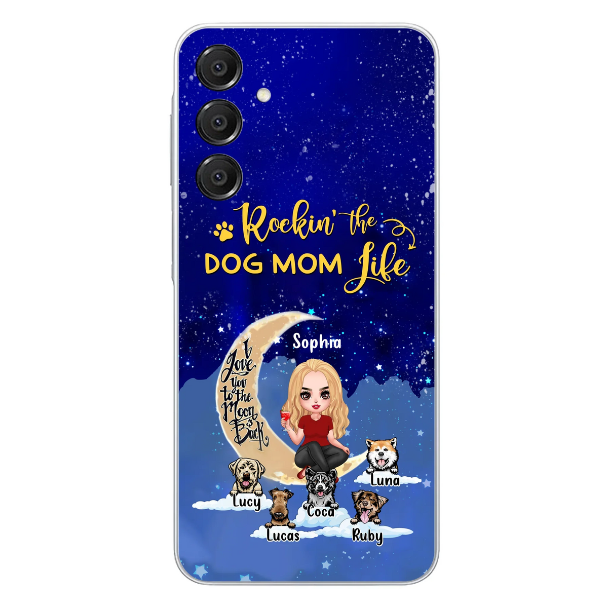 Custom Personalized Dog Mom Phone Case - Best Gift For Dog Lovers - Rockin's The Dog Mom Life