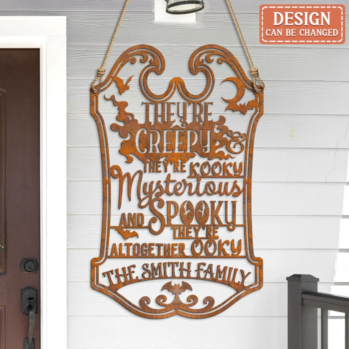 Personalized Spooky Family Metal Sign - Gift Idea For Family - They're Creepy They're Kooky Mysterious
