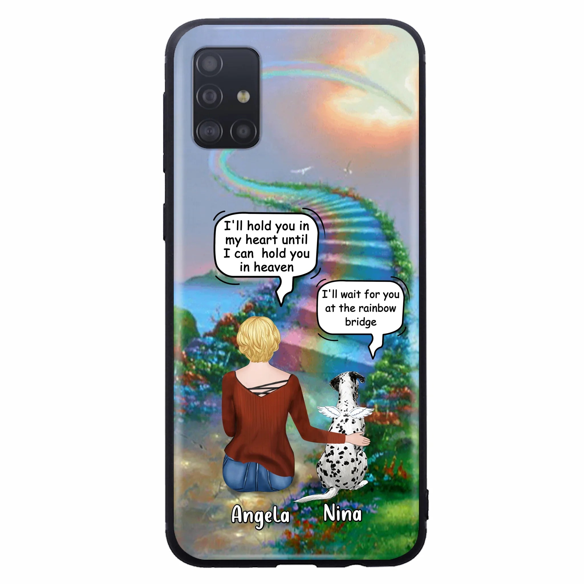 Custom Personalized Memorial Dog Phone Case - Upto 4 Dogs - Memorial Gift For Dog Lovers - Case For iPhone/Samsung
