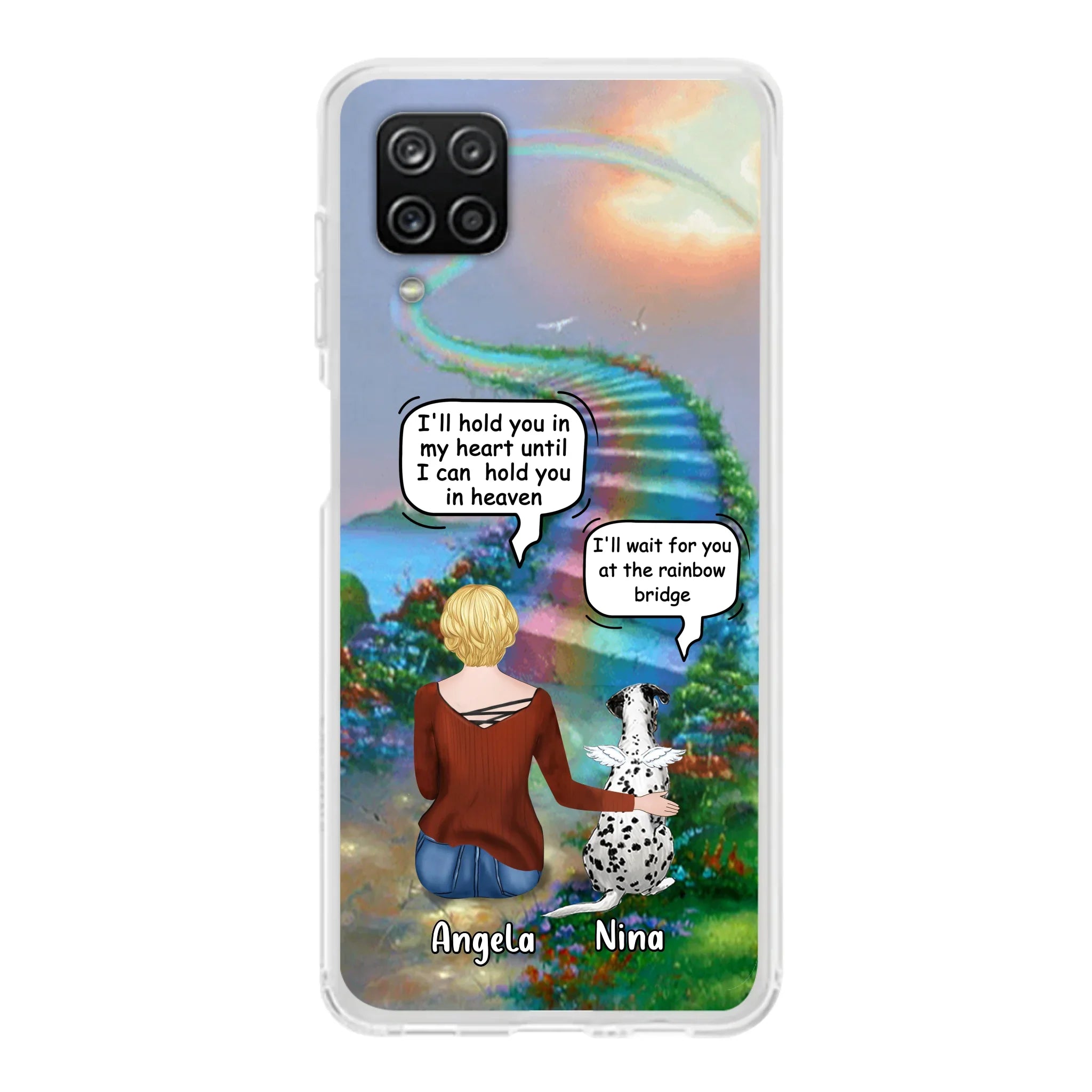 Custom Personalized Memorial Dog Phone Case - Upto 4 Dogs - Memorial Gift For Dog Lovers - Case For iPhone/Samsung