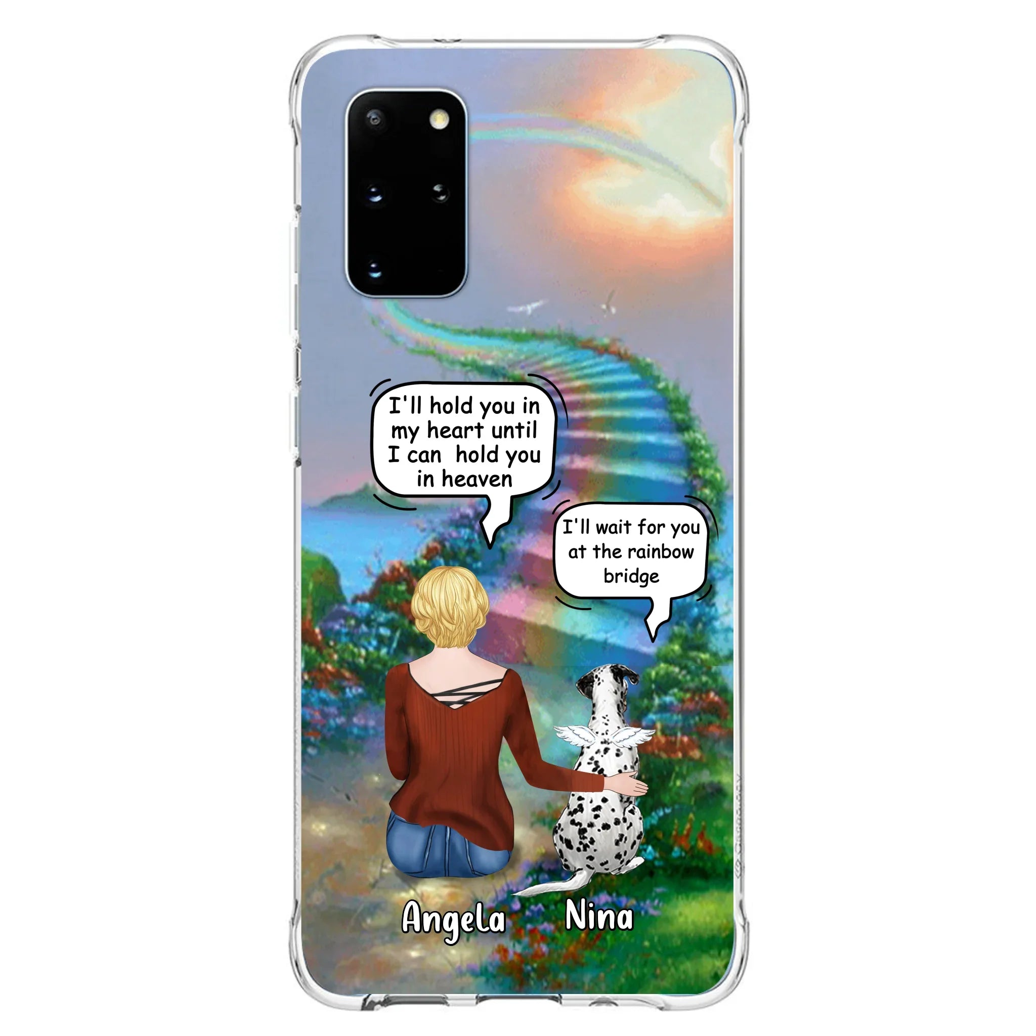 Custom Personalized Memorial Dog Phone Case - Upto 4 Dogs - Memorial Gift For Dog Lovers - Case For iPhone/Samsung