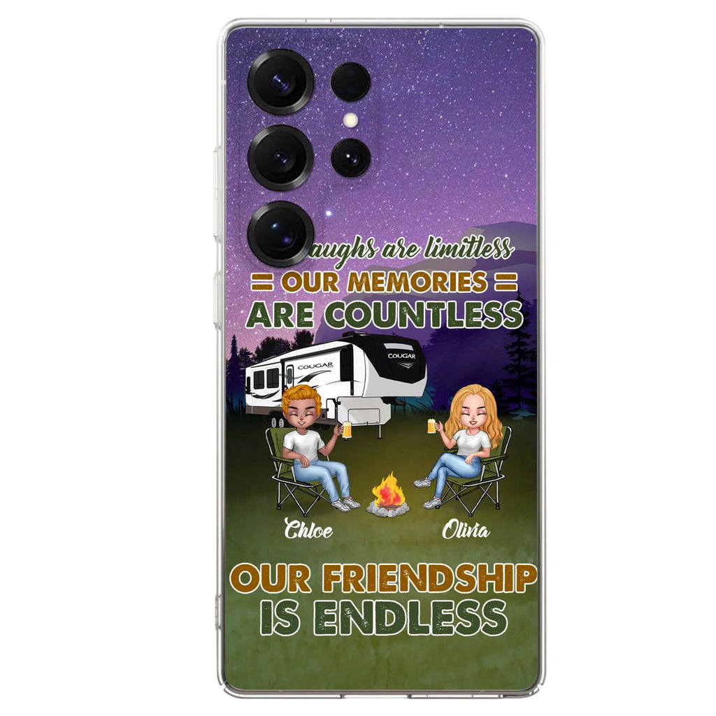 Custom Personalized Camping Friends Phone Case - Upto 4 People - Gift Idea For Friends/ Camping Lover - Life Is Better When You're Camping With Friends - Case For iPhone/Samsung