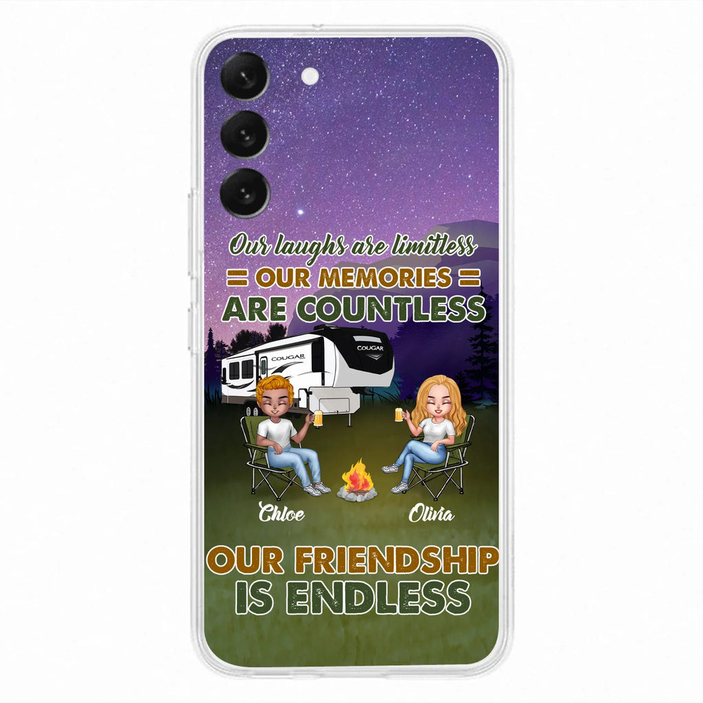 Custom Personalized Camping Friends Phone Case - Upto 4 People - Gift Idea For Friends/ Camping Lover - Life Is Better When You're Camping With Friends - Case For iPhone/Samsung