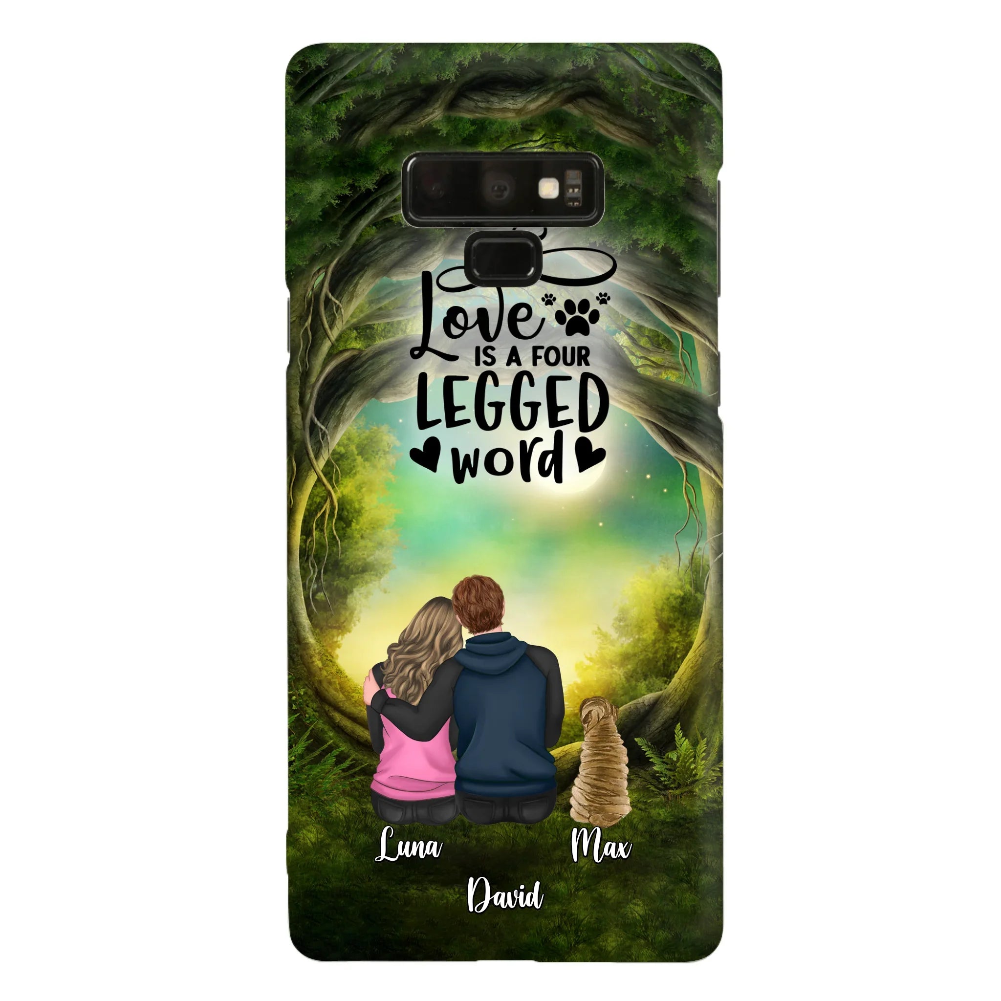 Custom Personalized Couple And Dogs Phone Case - Couple With Upto 5 Dogs - Gift Idea For Couple/Dog Lover - Case For iPhone And Samsung