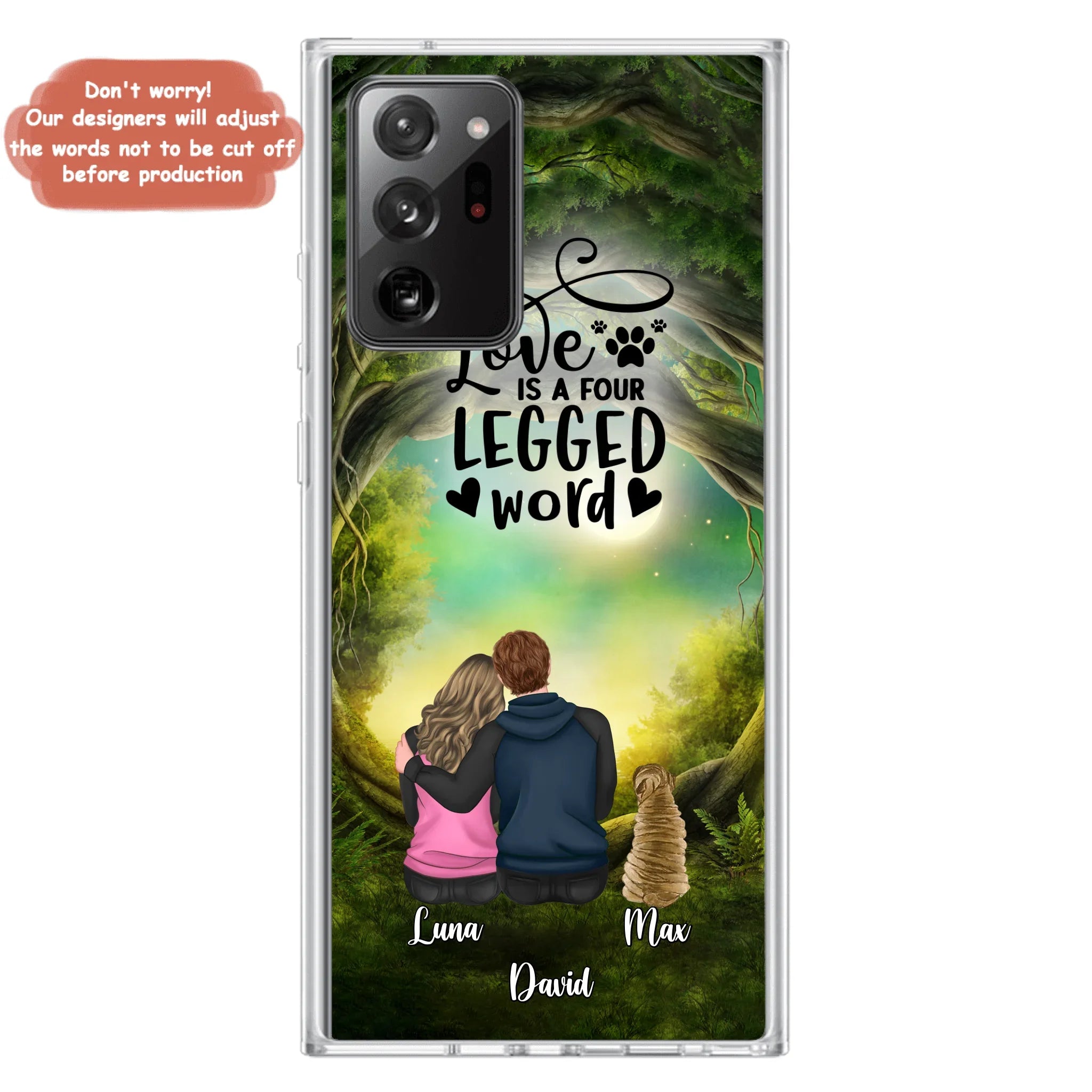 Custom Personalized Couple And Dogs Phone Case - Couple With Upto 5 Dogs - Gift Idea For Couple/Dog Lover - Case For iPhone And Samsung