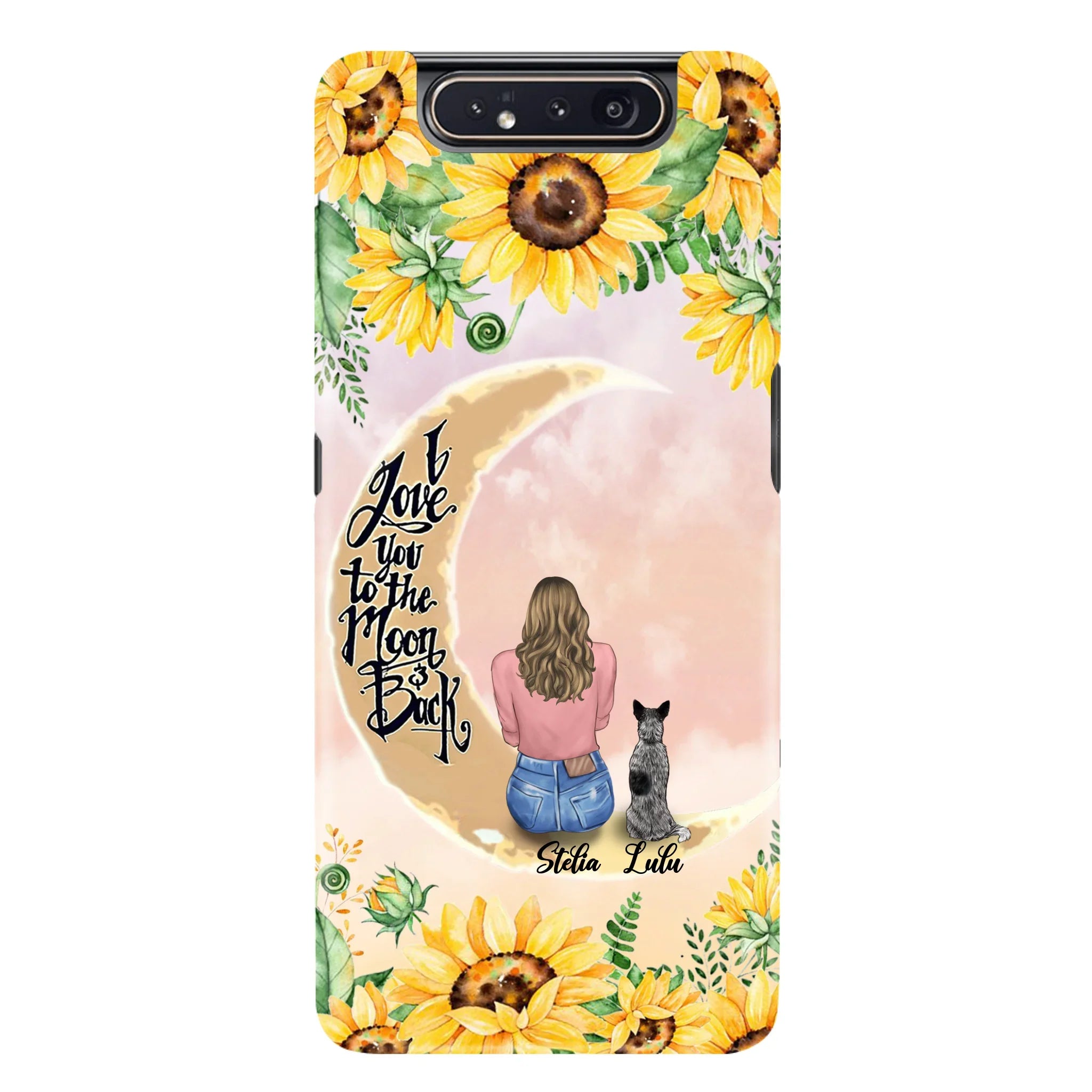 Custom Phone Case For Dog Lovers - Best Gift With Personalized Dogs - I Love You To The Moon and Back