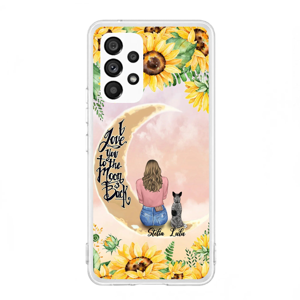Custom Phone Case For Dog Lovers - Best Gift With Personalized Dogs - I Love You To The Moon and Back