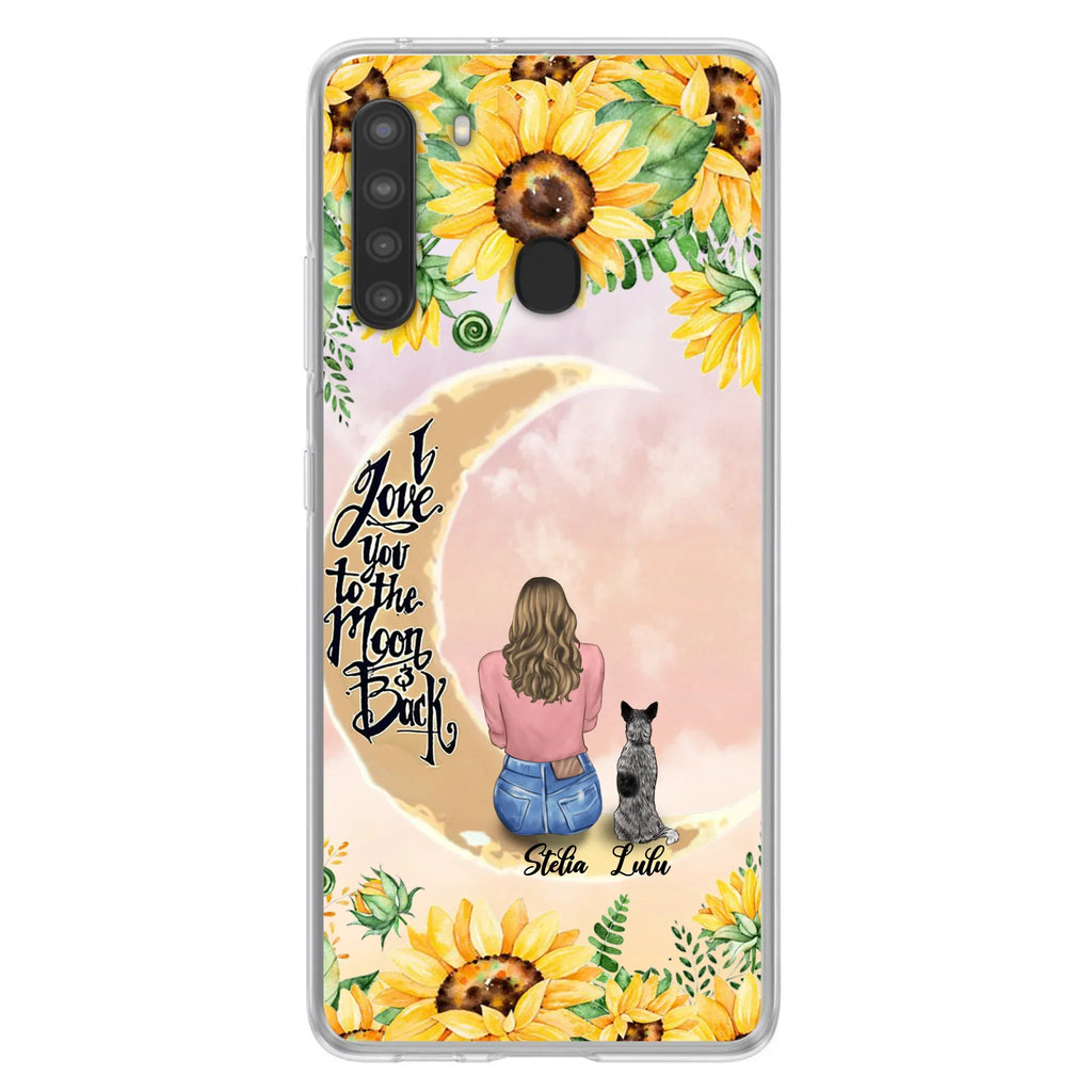 Custom Phone Case For Dog Lovers - Best Gift With Personalized Dogs - I Love You To The Moon and Back